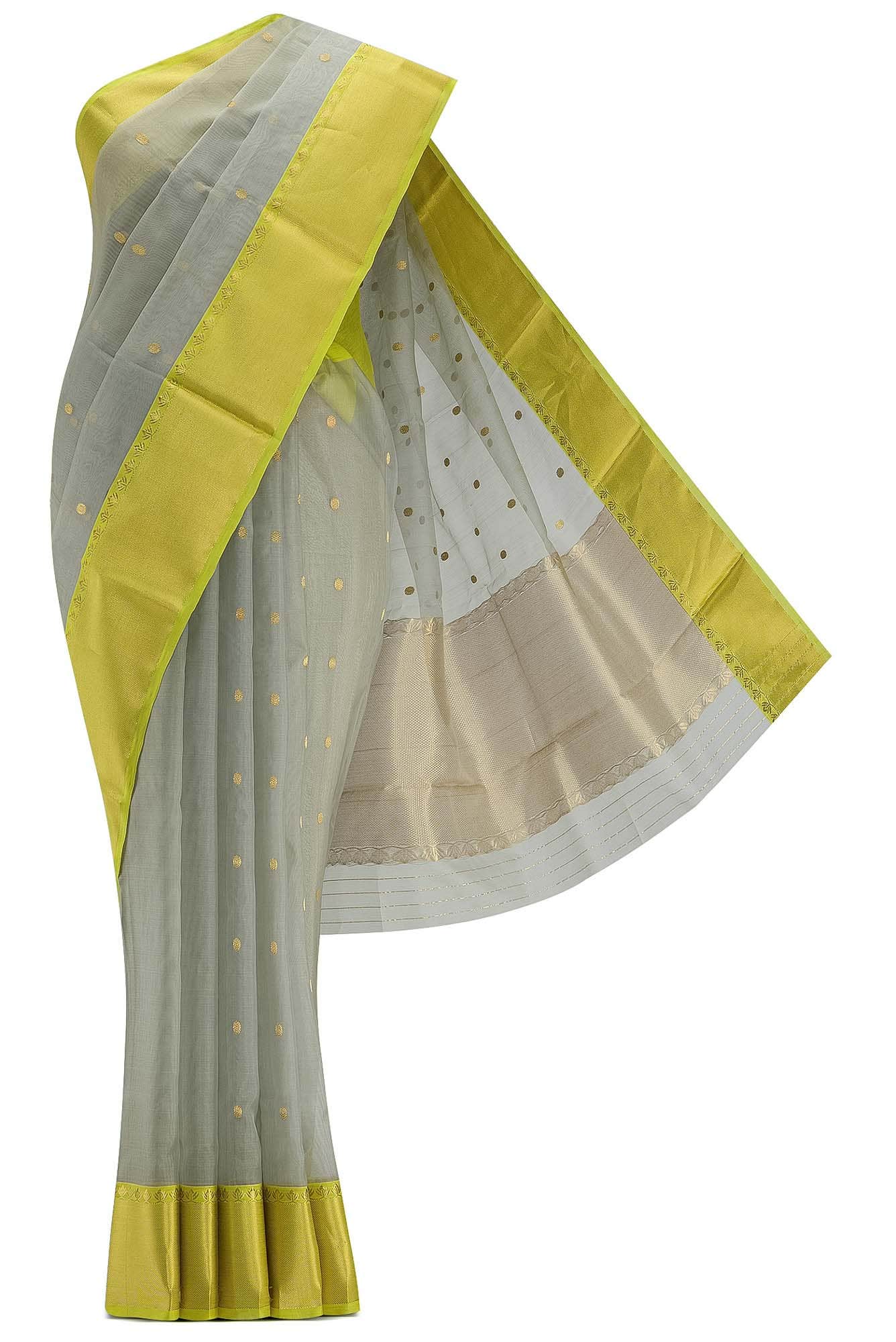 Grey Dual Tone Chanderi Silk Saree