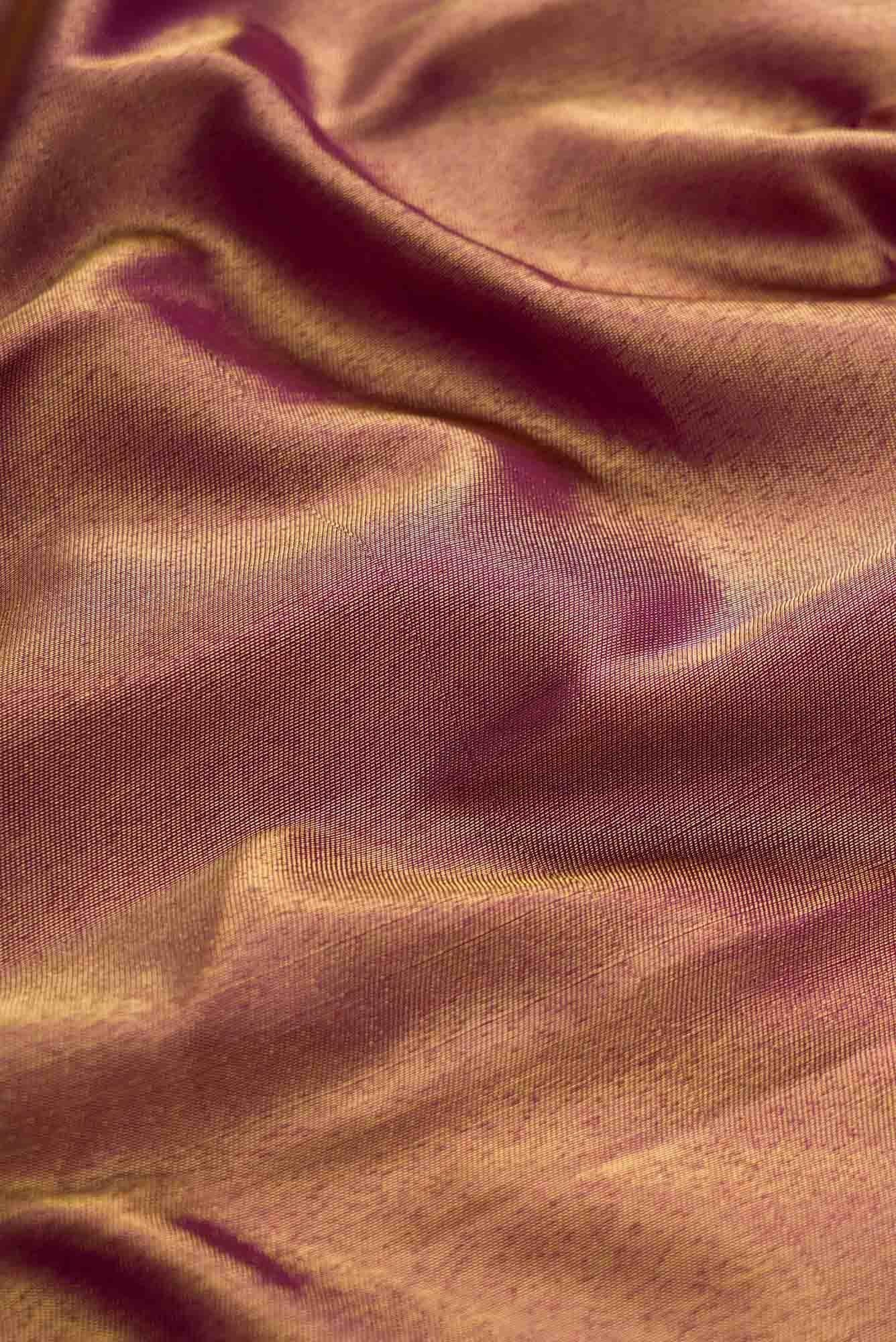 Magenta Dual Tone Kanchipuram Tissue Silk Saree