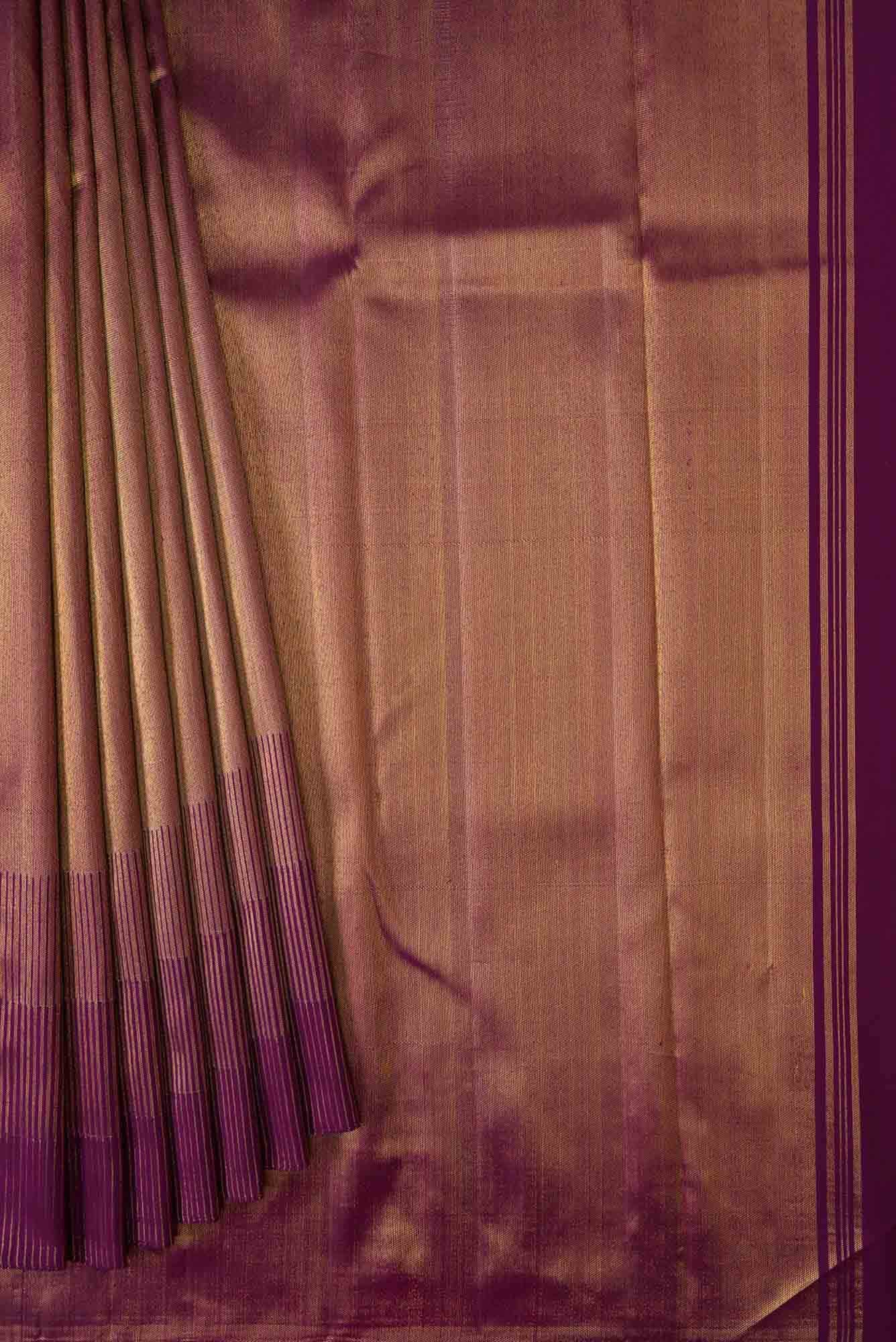 Magenta Dual Tone Kanchipuram Tissue Silk Saree