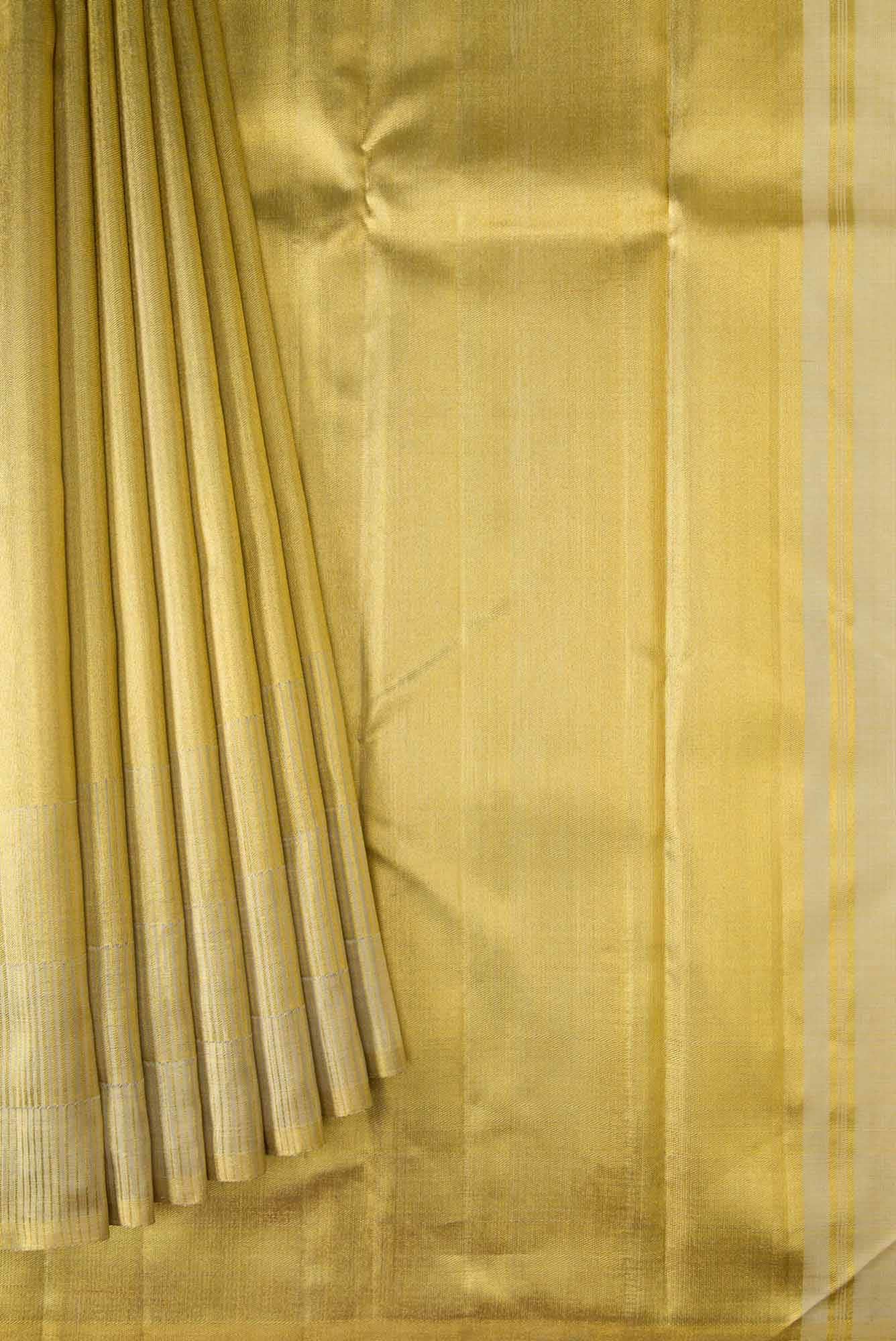 Gold Dual Tone Kanjivaram Tissue Silk Saree