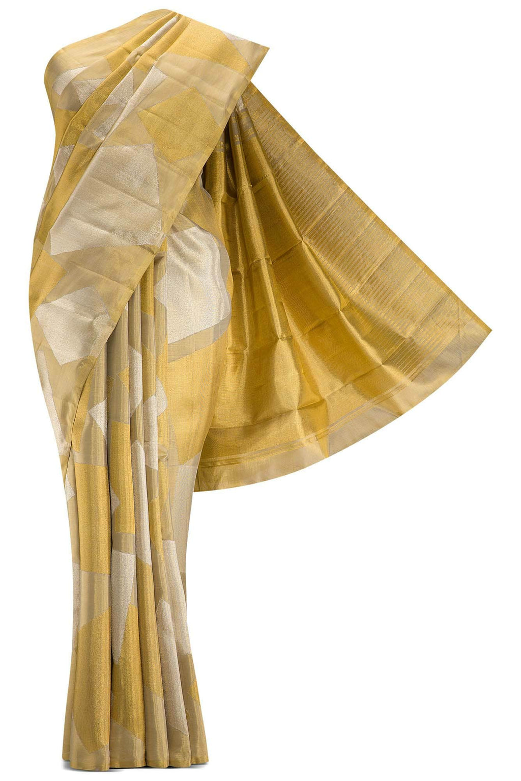 Gold Dual Tone Kanchipuram Tissue Silk Saree