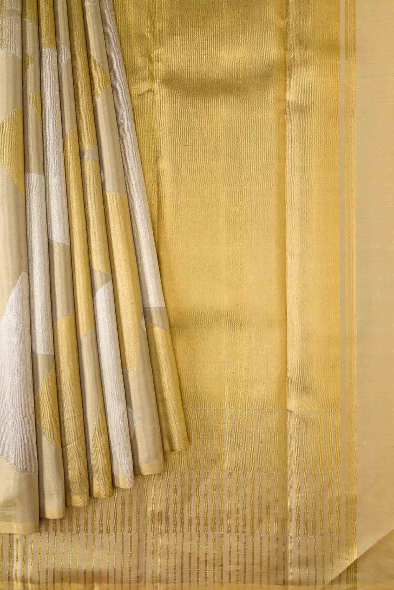Gold Dual Tone Kanchipuram Tissue Silk Saree