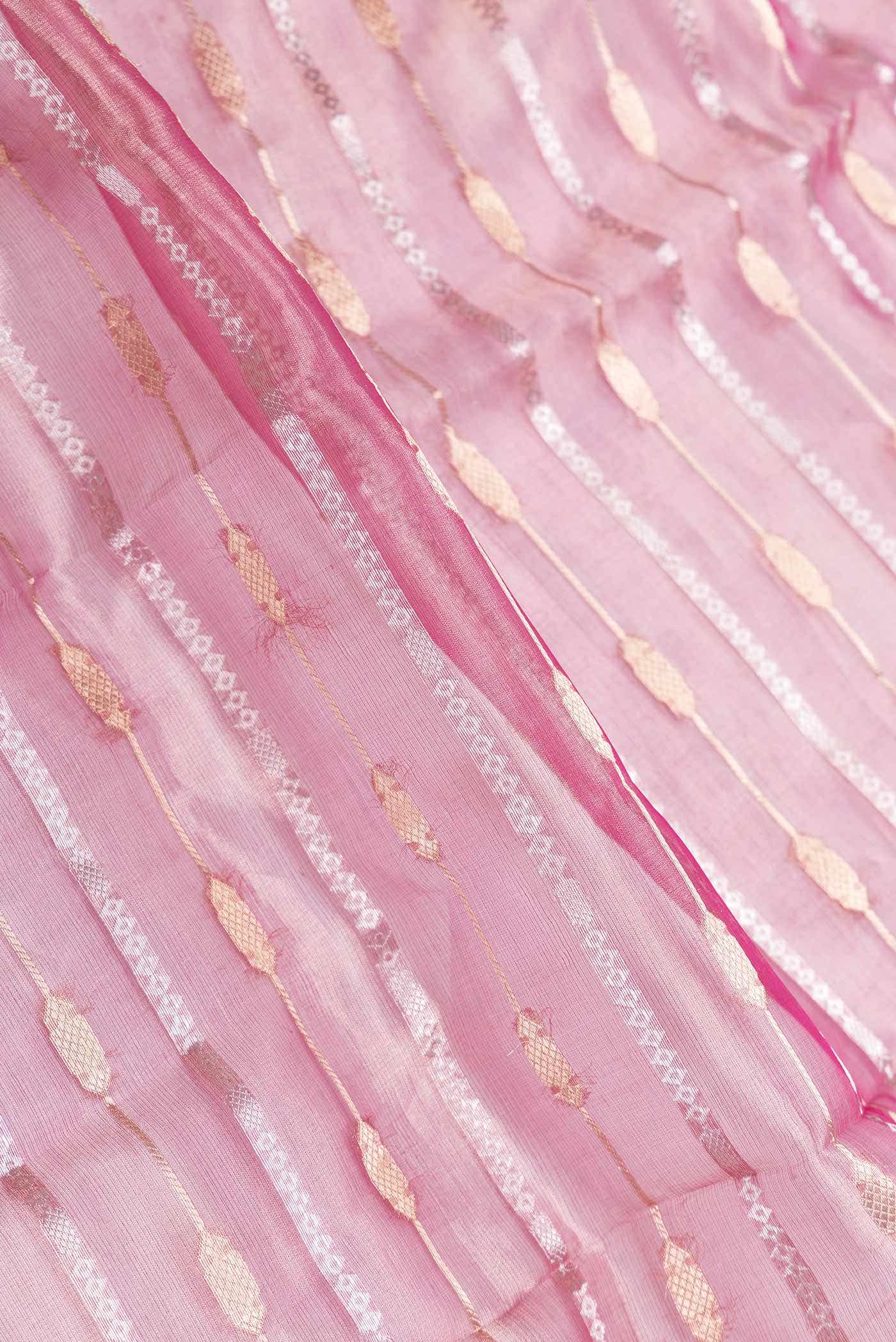 Dark Pink Dual Tone Organza Silk Saree