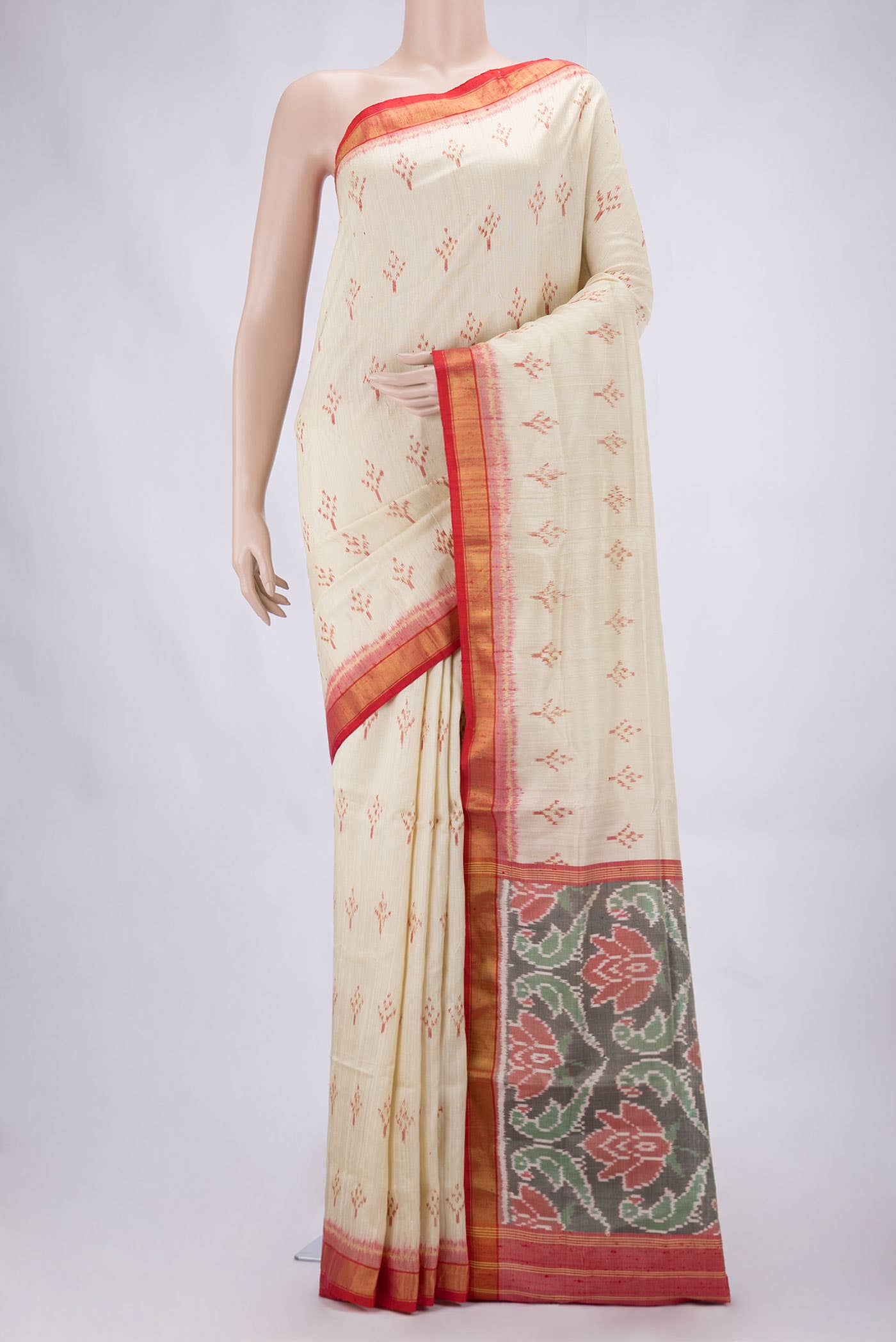 Beige Rajkot Patola Silk Saree