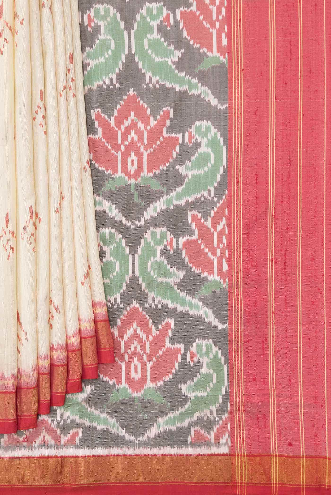 Beige Rajkot Patola Silk Saree