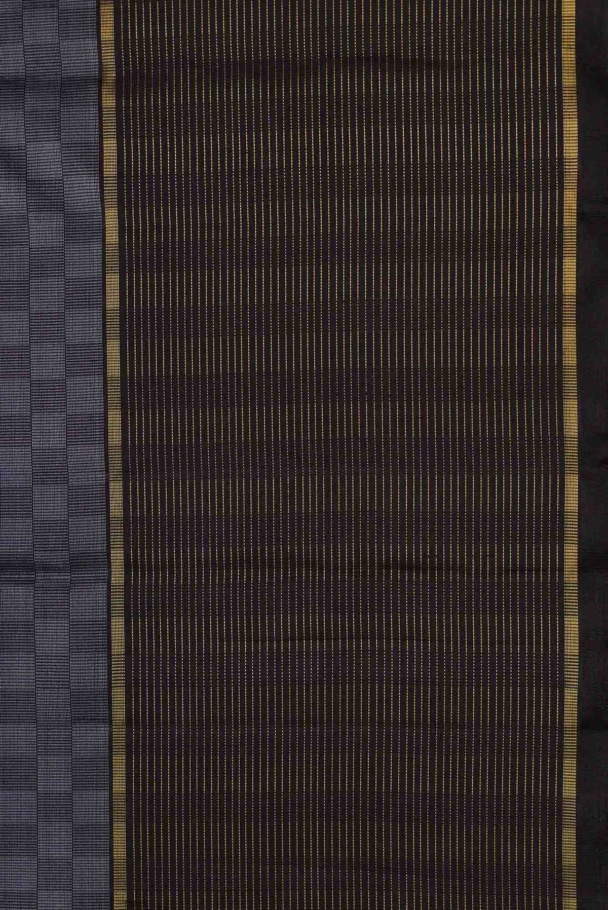 Pure Silk Pure Zari Grey and Black Dual Tone Kanjivaram Saree