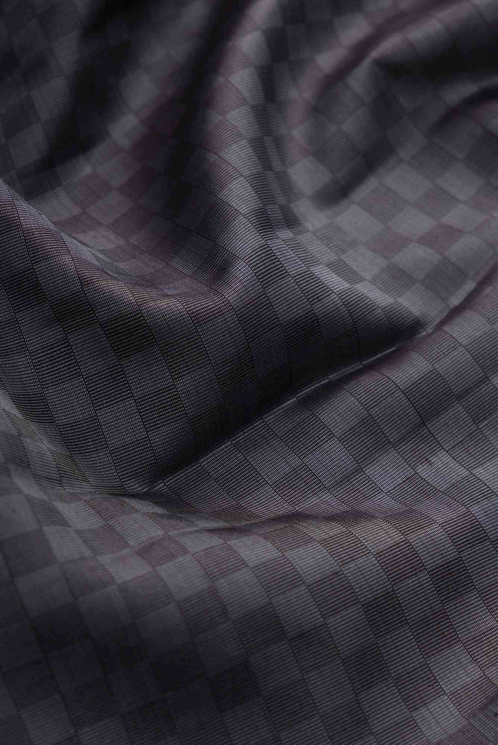 Pure Silk Pure Zari Grey and Black Dual Tone Kanchipuram Saree