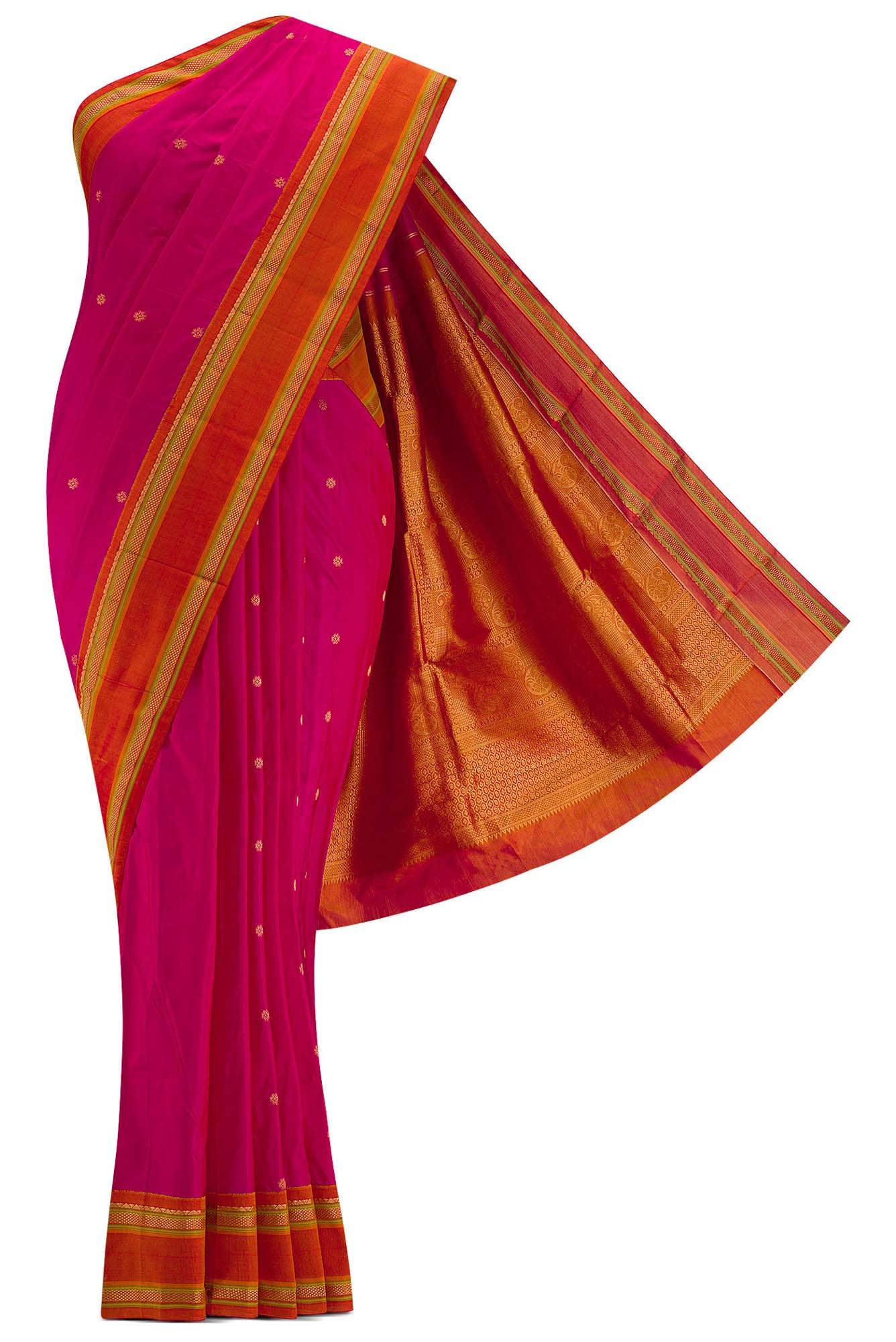 Pink Dual Tone Kanchipuram Silk Saree