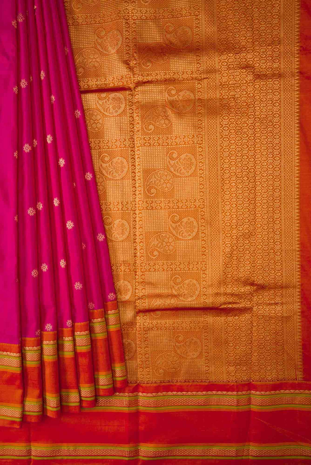 Pink Dual Tone Kanchipuram Silk Saree