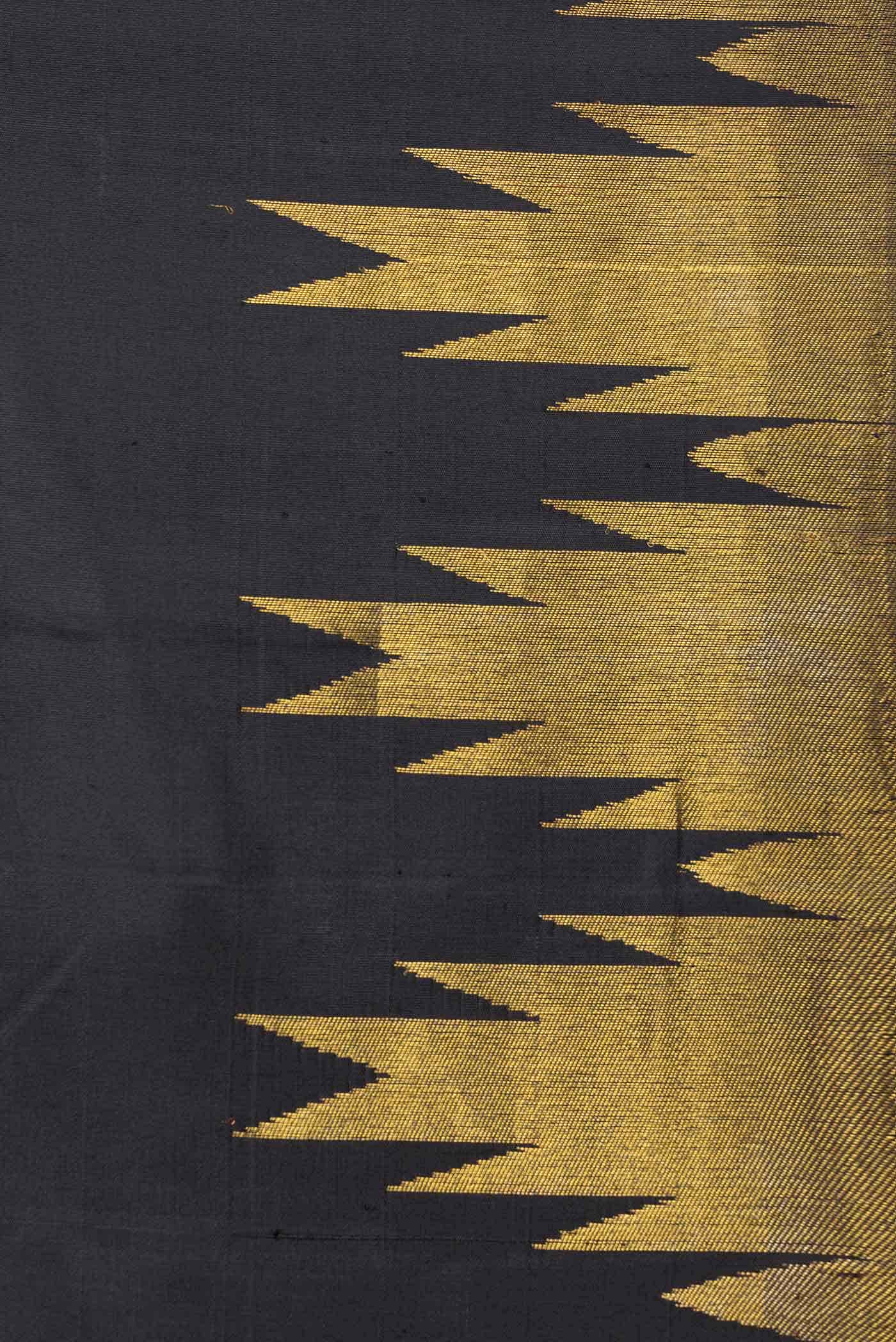 Pure Silk Pure Zari Black Kanchipuram Saree