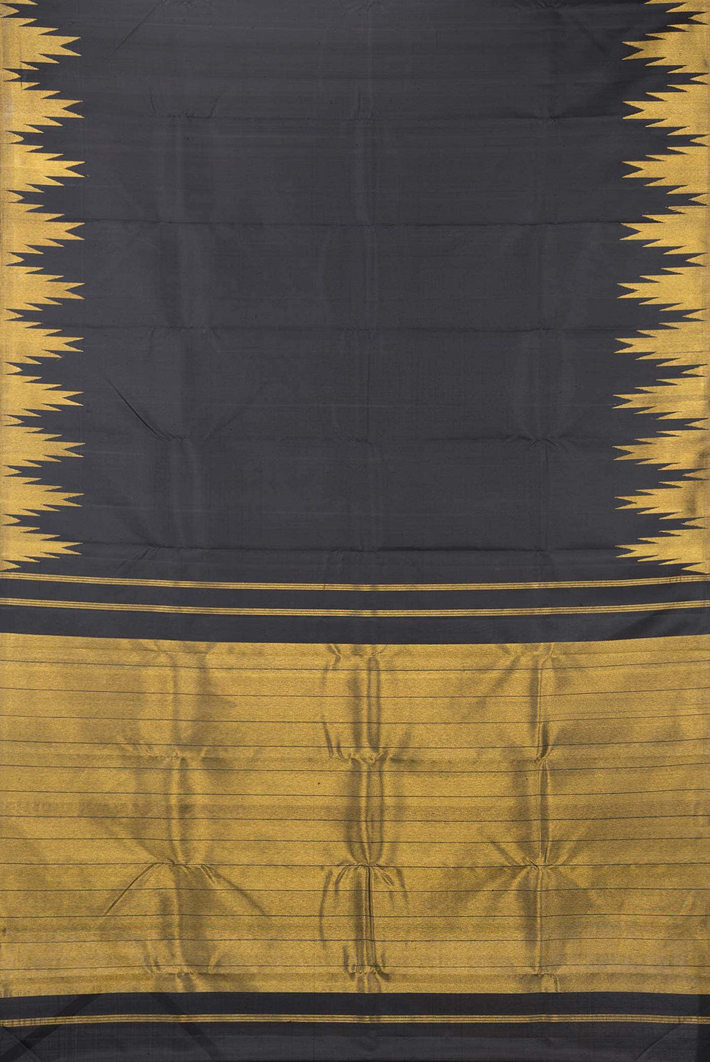 Pure Silk Pure Zari Black Kanchipuram Saree