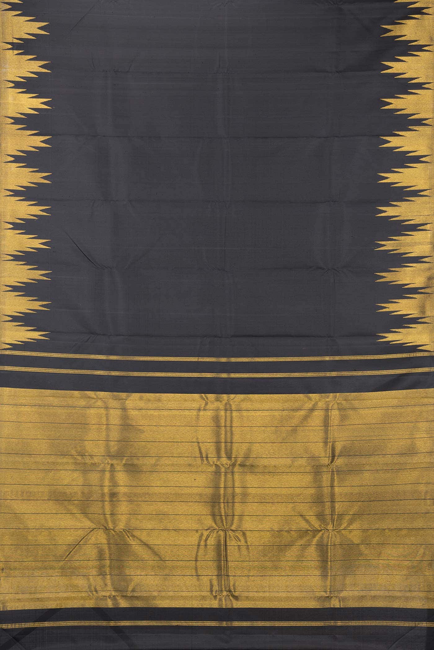 Pure Silk Pure Zari Black Kanchipuram Saree