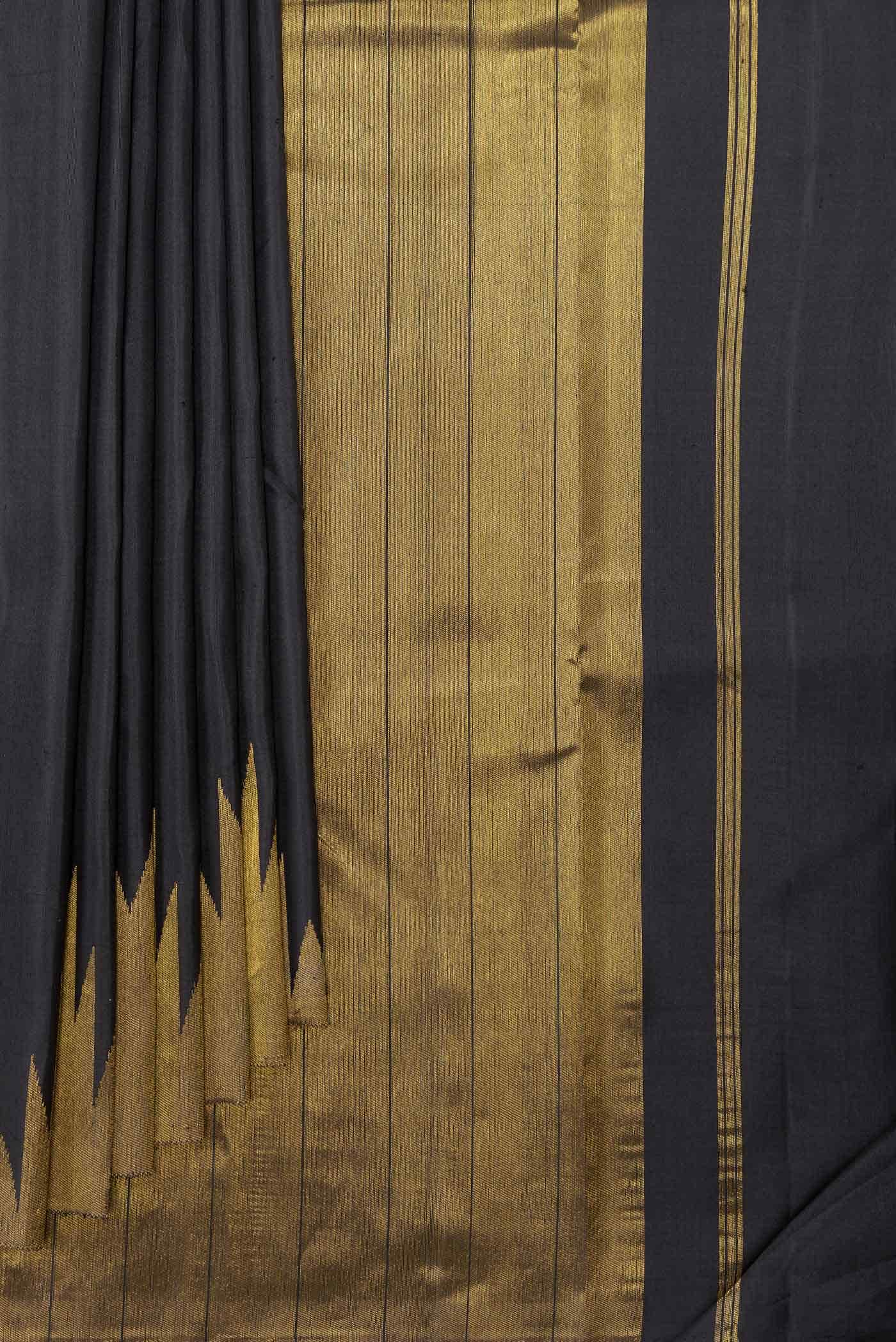 Pure Silk Pure Zari Black Kanchipuram Saree