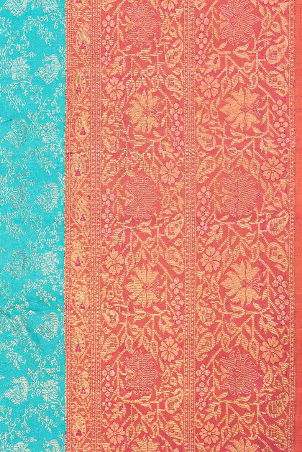 Pure Silk Pure Zari Light Blue Dual Tone Kanchipuram Saree