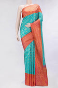Pure Silk Pure Zari Light Blue Dual Tone Kanjivaram Saree