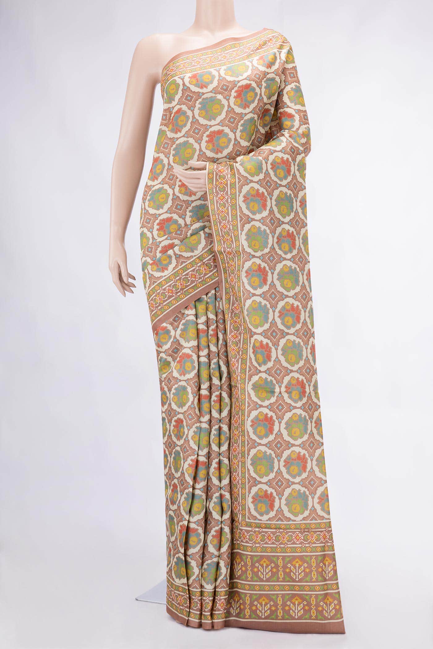 Brown Tussar Silk Saree
