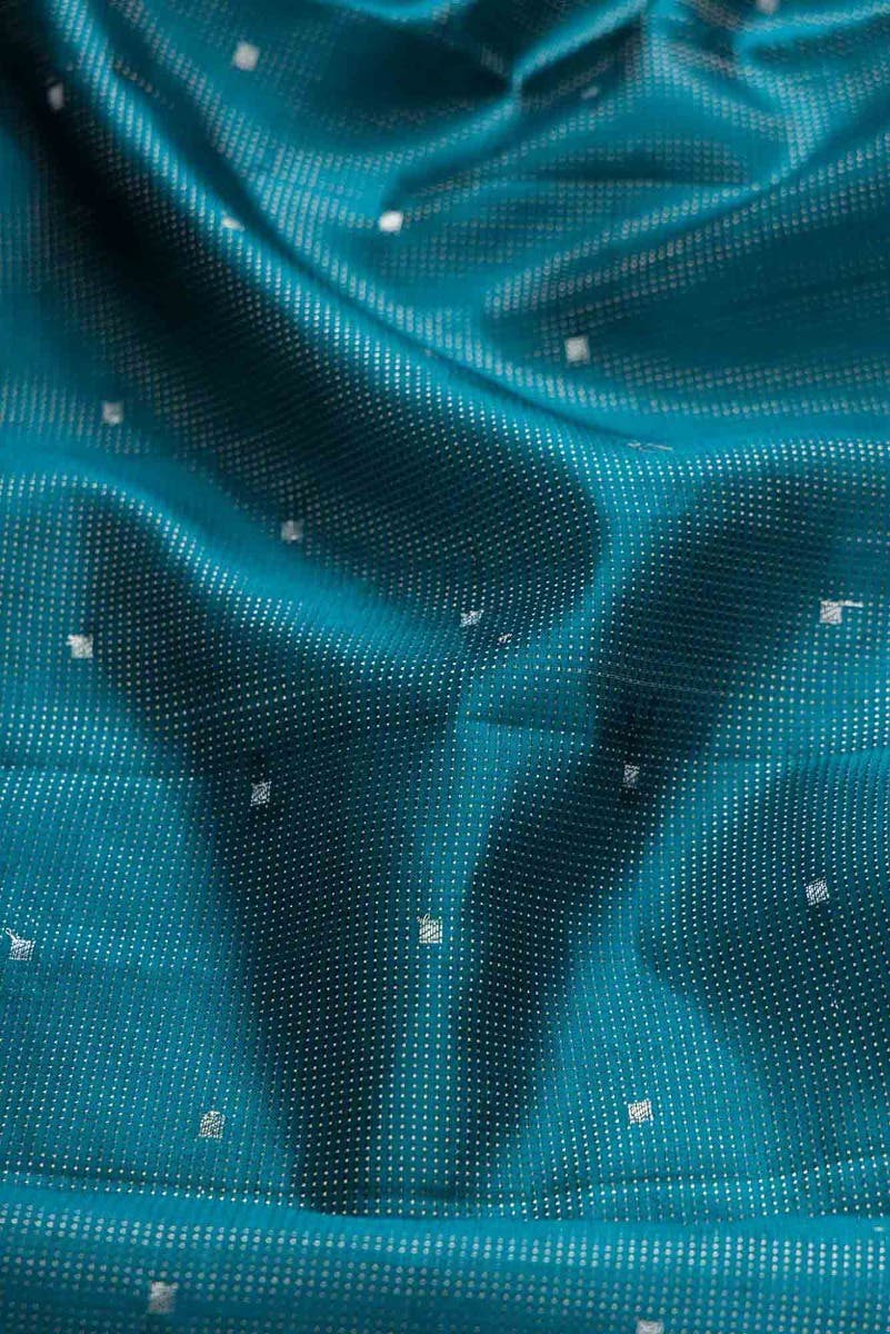 Peacock Blue Dual Tone Tussar Silk Saree