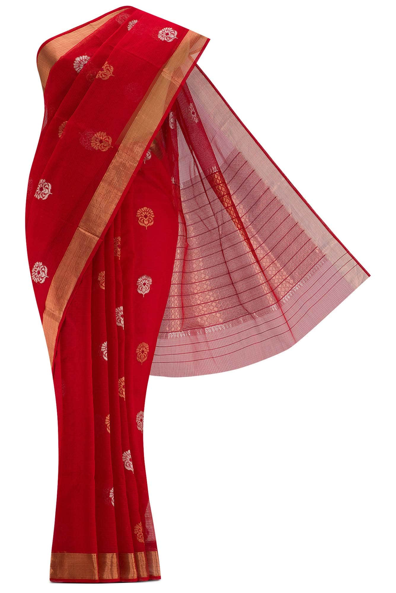 Red Dual Tone Kota Silk Saree