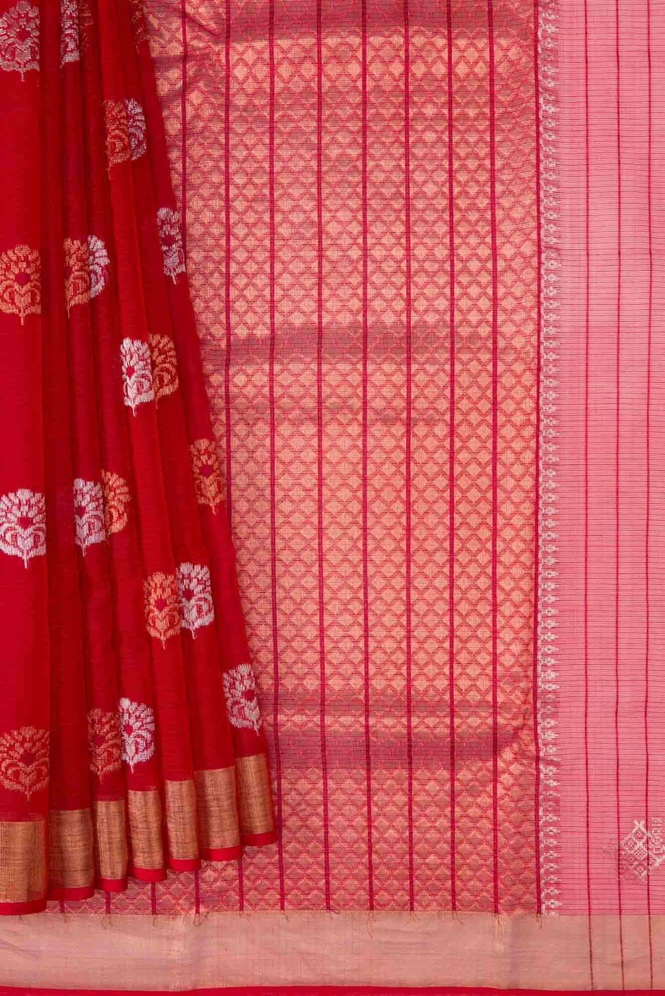 Red Dual Tone Kota Silk Saree