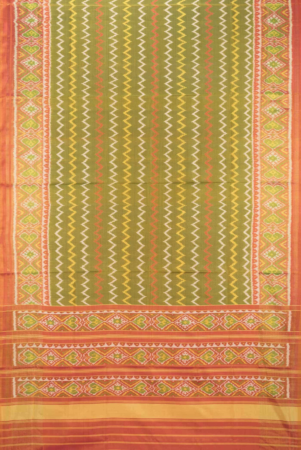 Mehandi Green Rajkot Patola Silk Saree