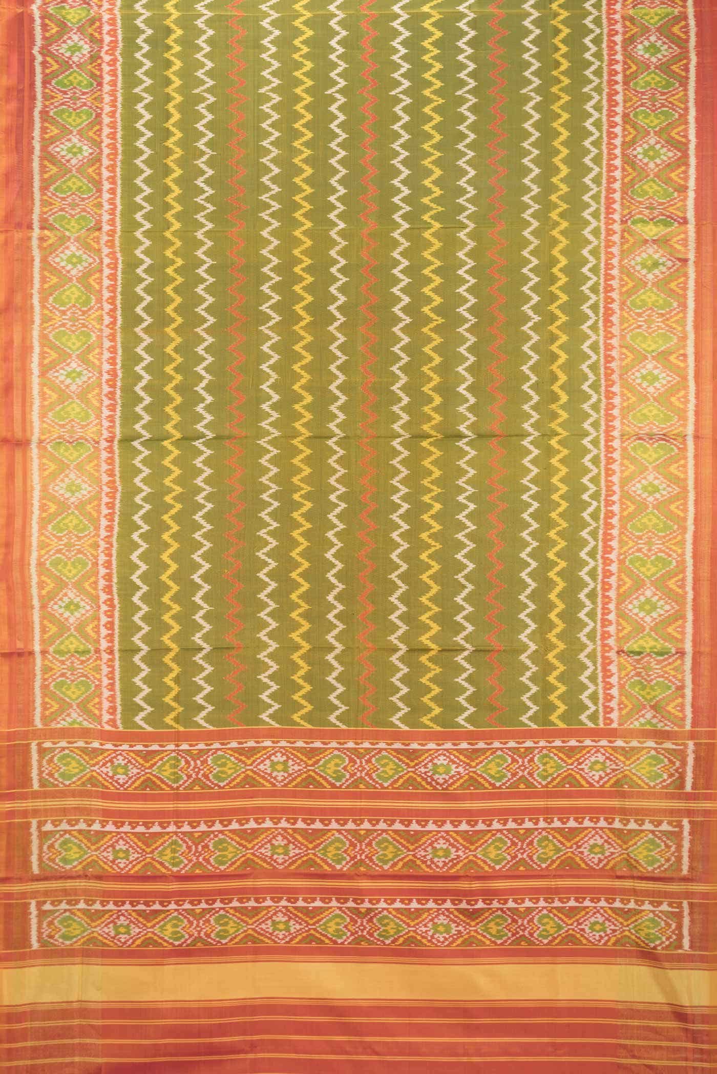 Mehandi Green Rajkot Patola Silk Saree