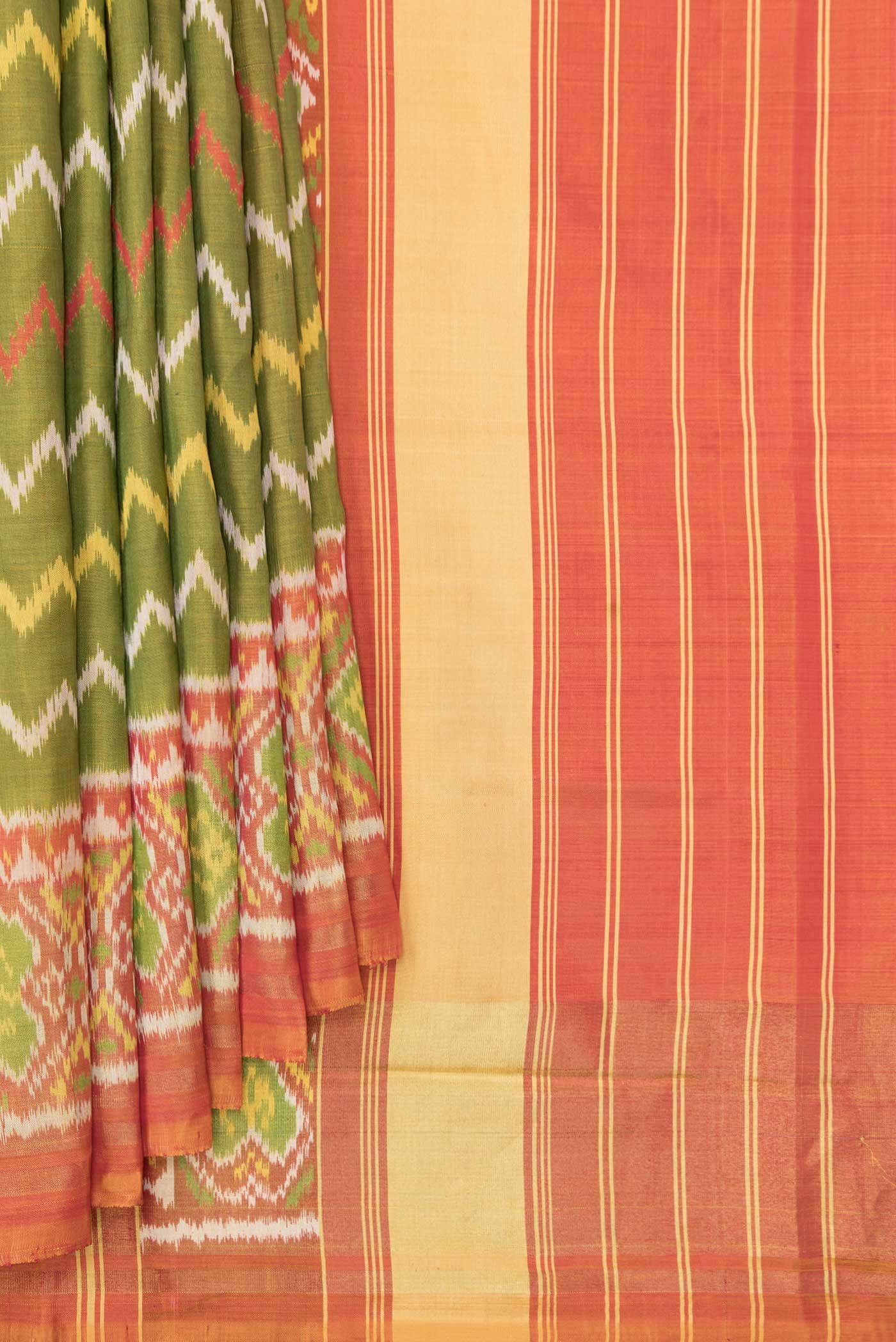 Mehandi Green Rajkot Patola Silk Saree