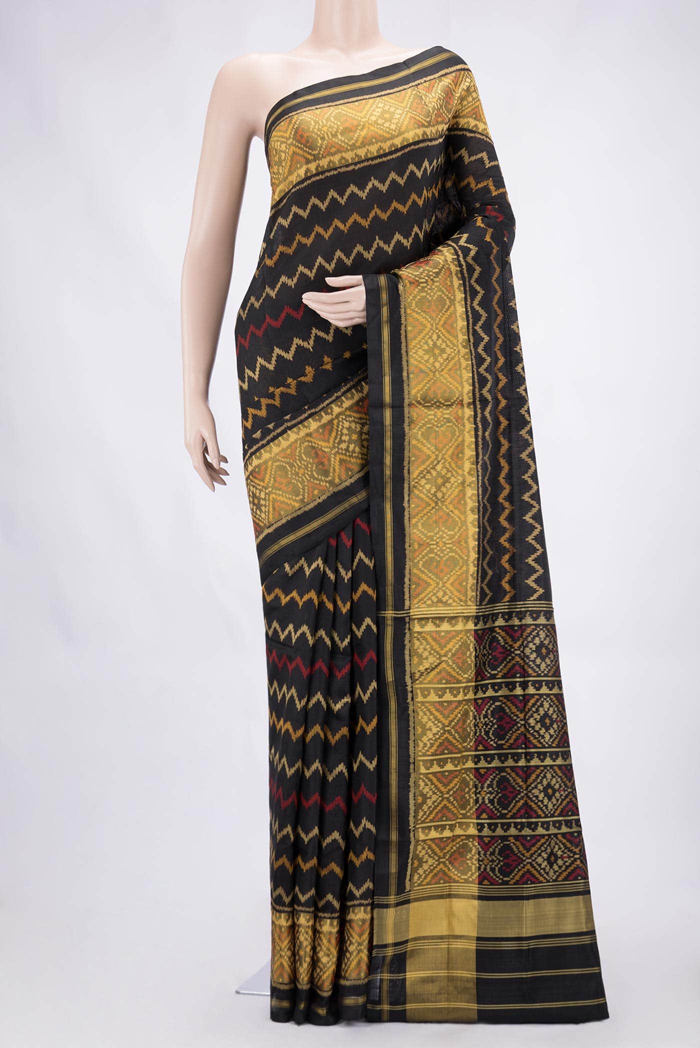 Black Rajkot Patola Silk Saree