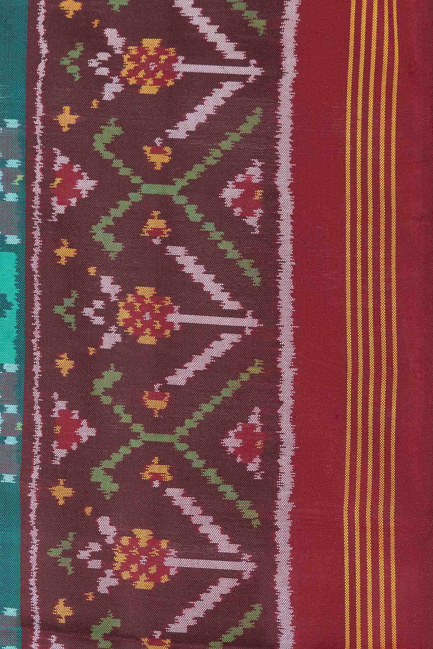 Green Dual Tone Rajkot Patola Silk Saree