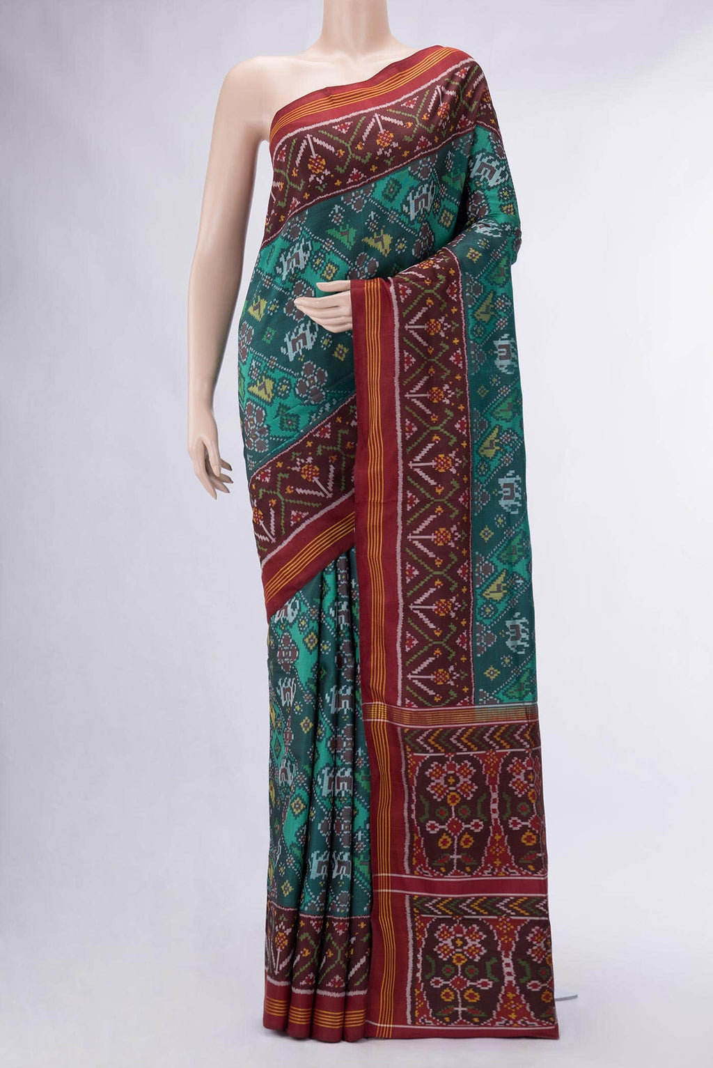 Green Dual Tone Rajkot Patola Silk Saree