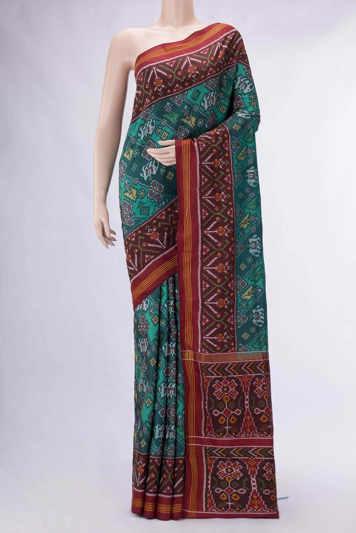Green Dual Tone Rajkot Patola Silk Saree