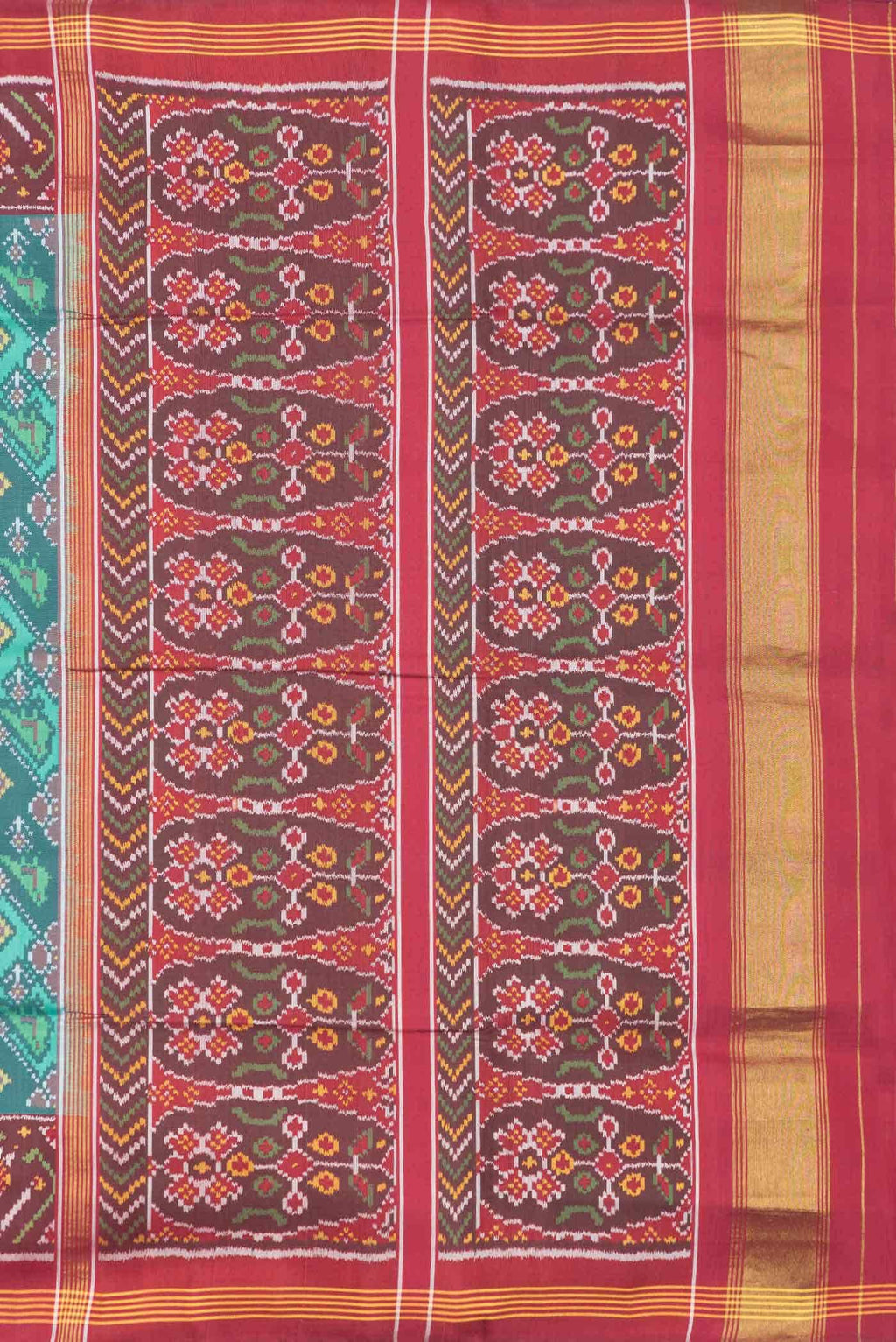 Green Dual Tone Rajkot Patola Silk Saree