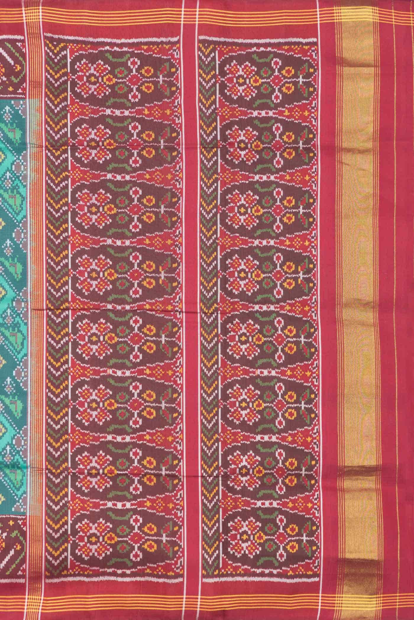 Green Dual Tone Rajkot Patola Silk Saree