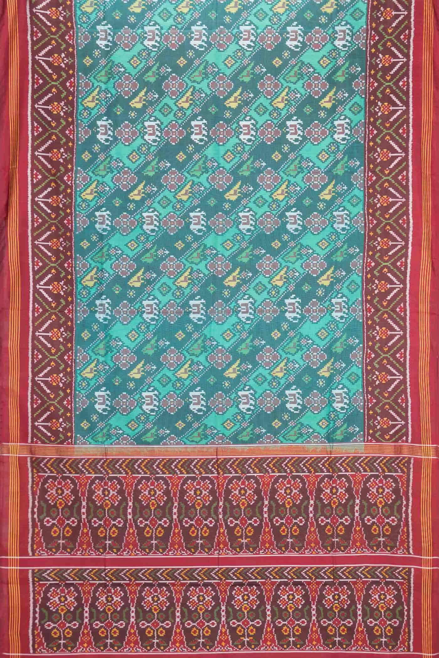 Green Dual Tone Rajkot Patola Silk Saree