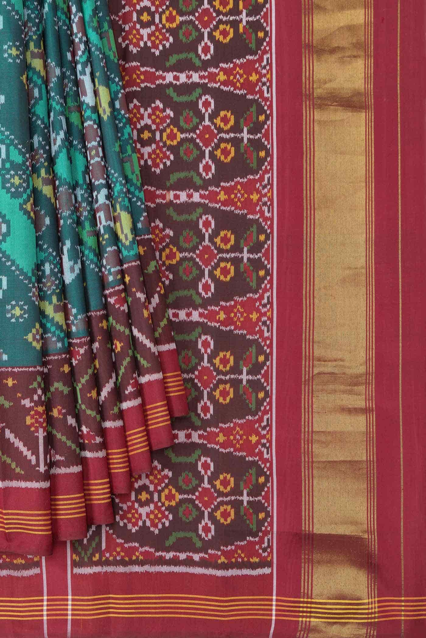 Green Dual Tone Rajkot Patola Silk Saree