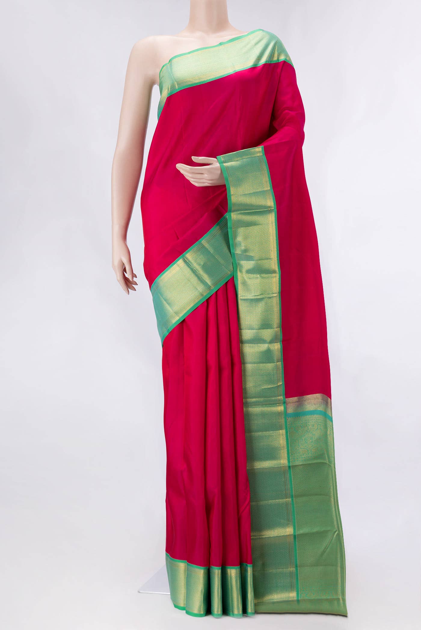 Pink Dual Tone Kanchipuram Silk Saree