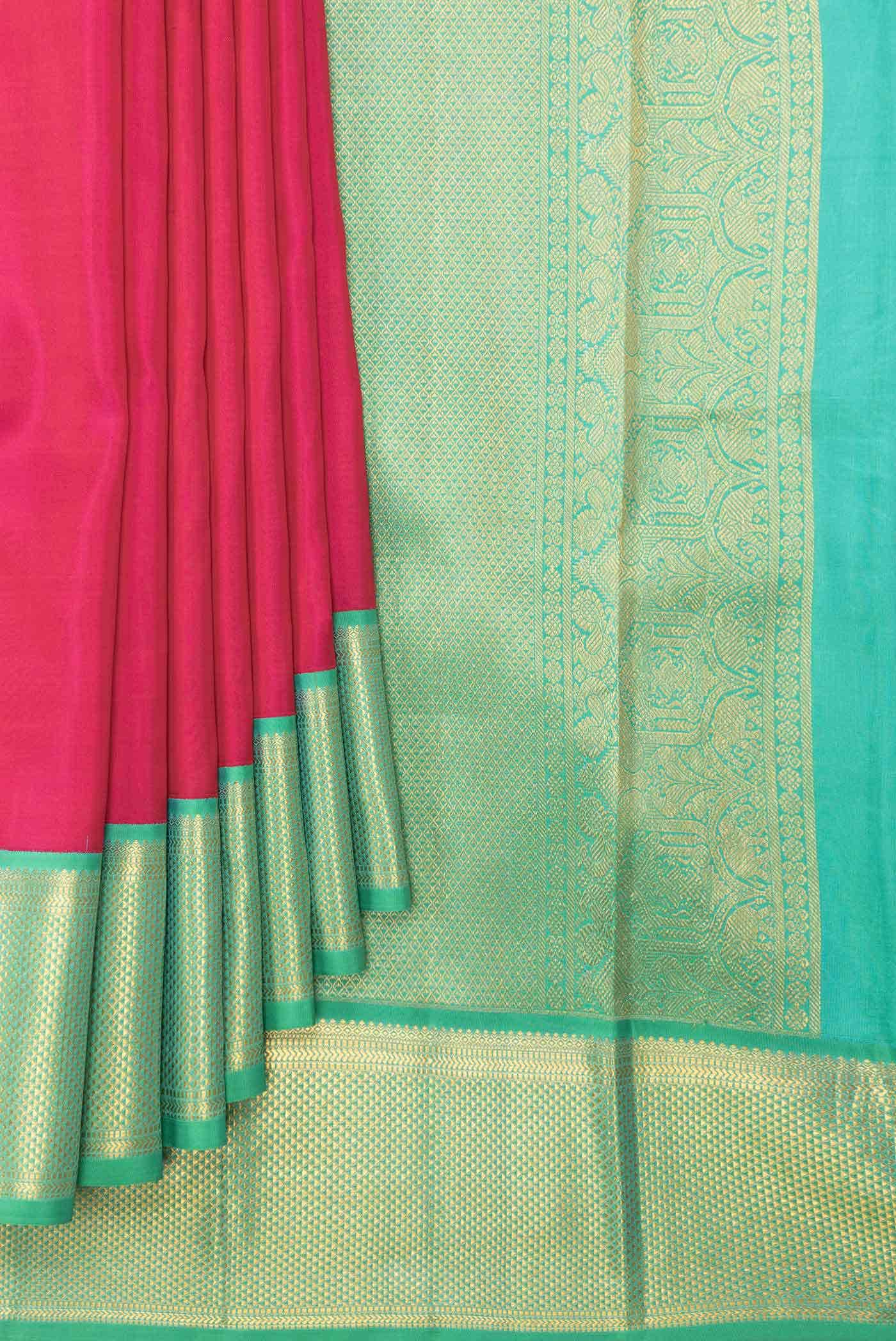 Pink Dual Tone Kanchipuram Silk Saree