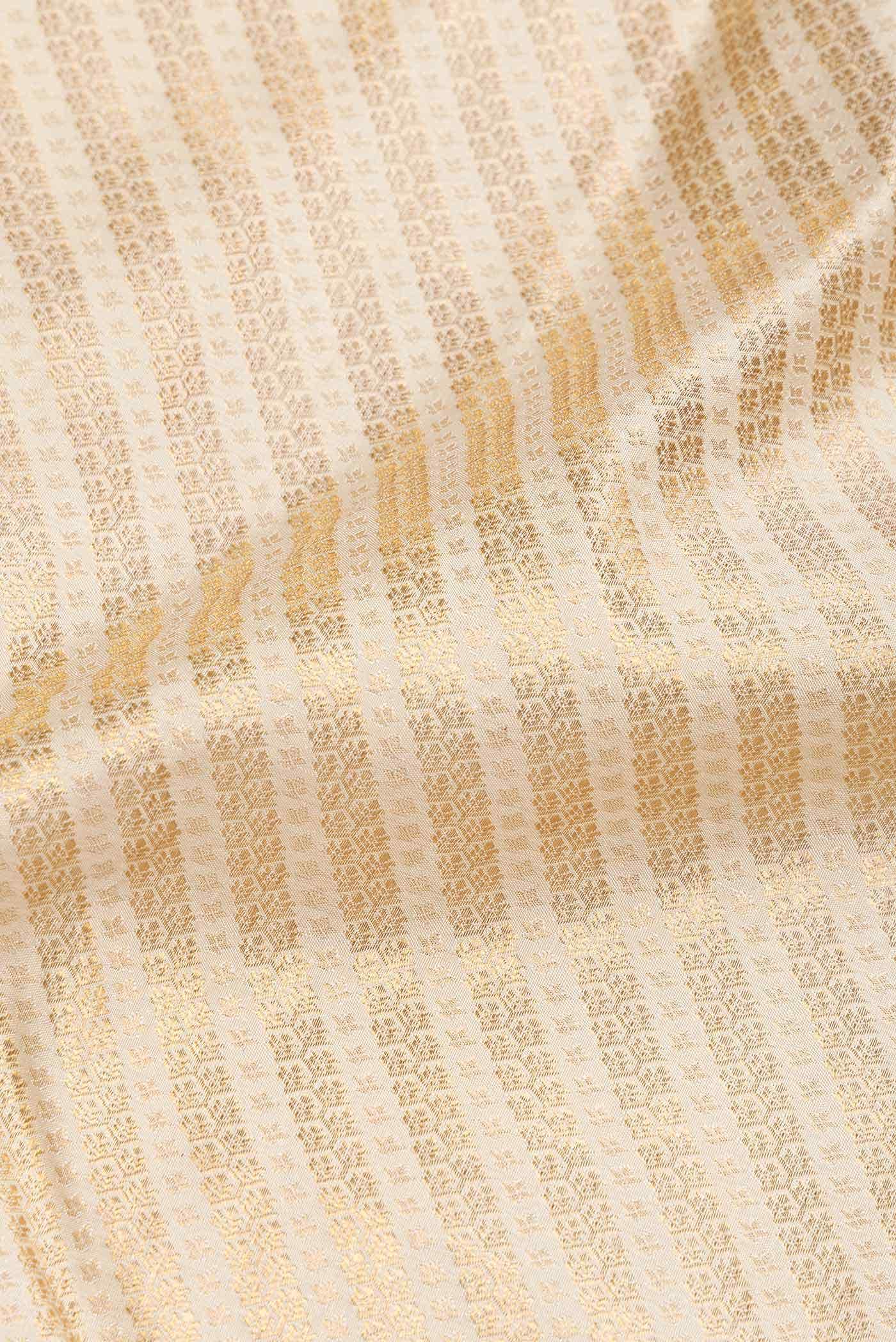 Off White Dual Tone Kanchipuram Silk Saree