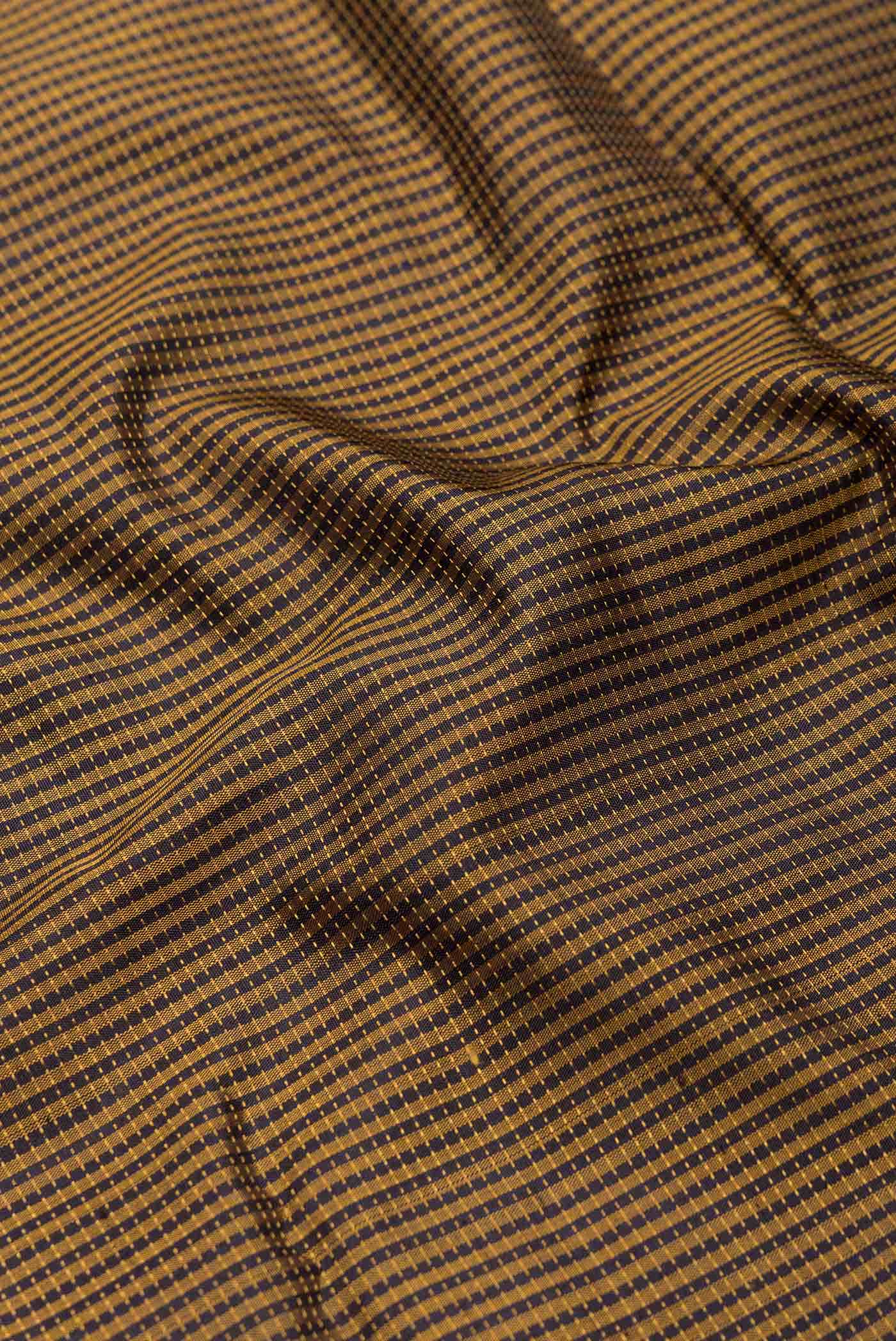 Pure Silk Pure Zari Mustard Dual Tone Kanchipuram Saree