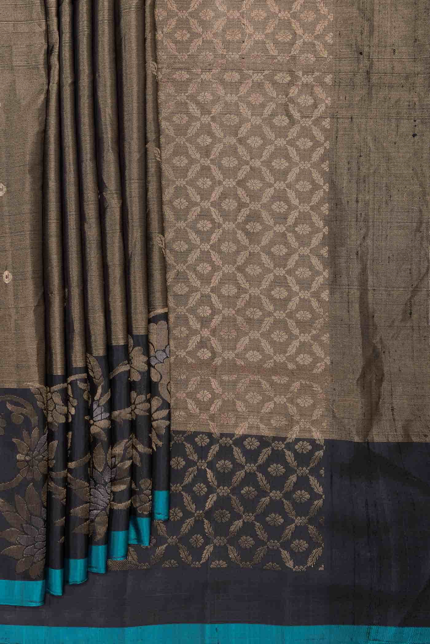 Black Dual Tone Soft Silk Saree