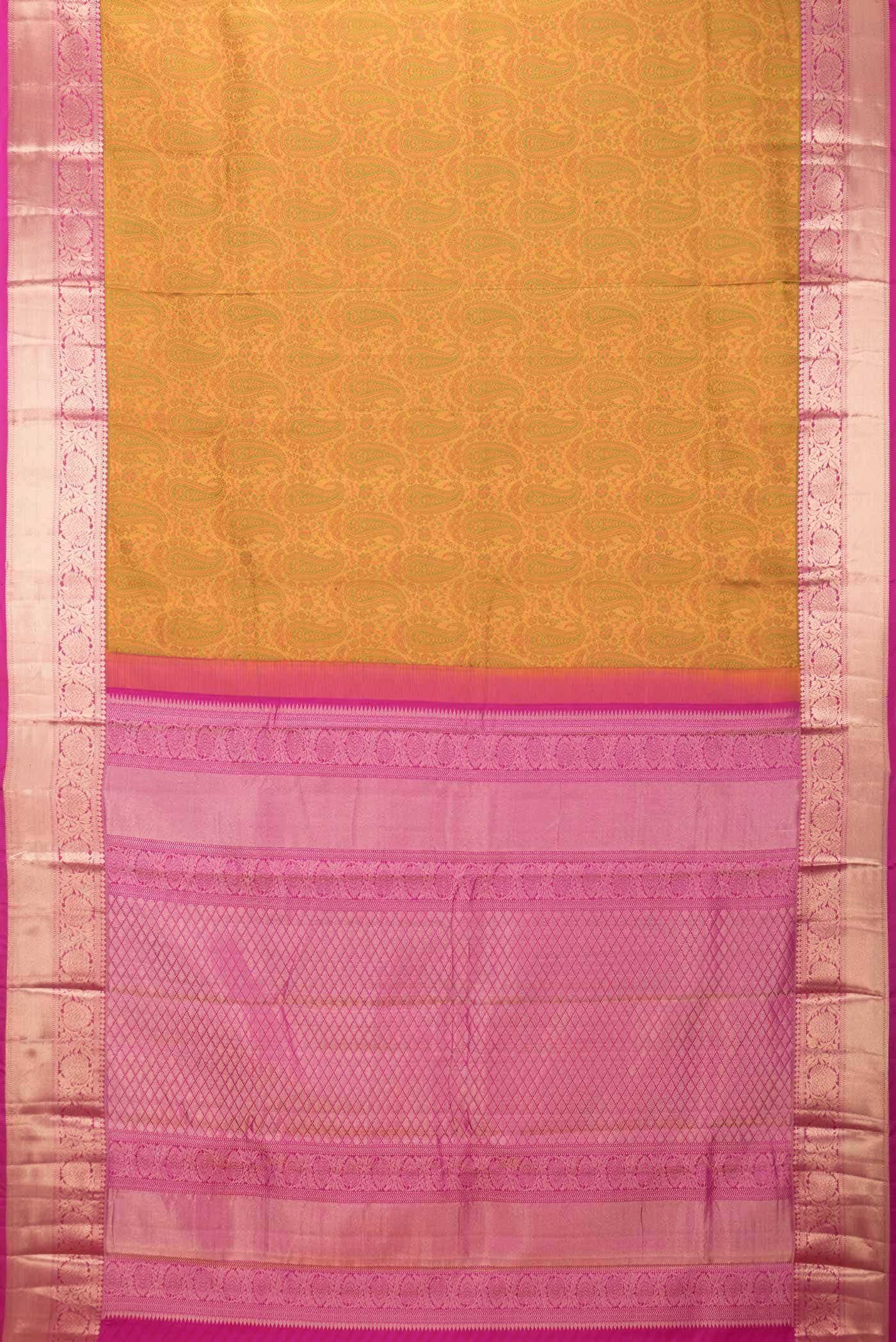 Mustard Kanchipuram Silk Saree
