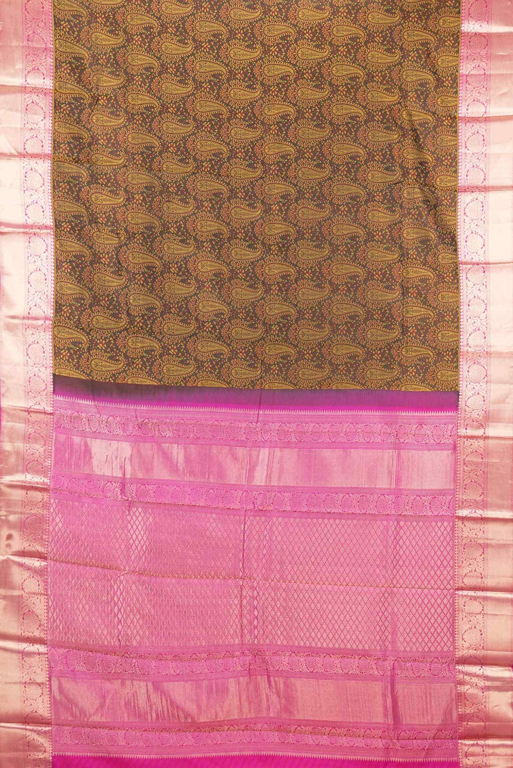 Black Dual Tone Kanchipuram Silk Saree