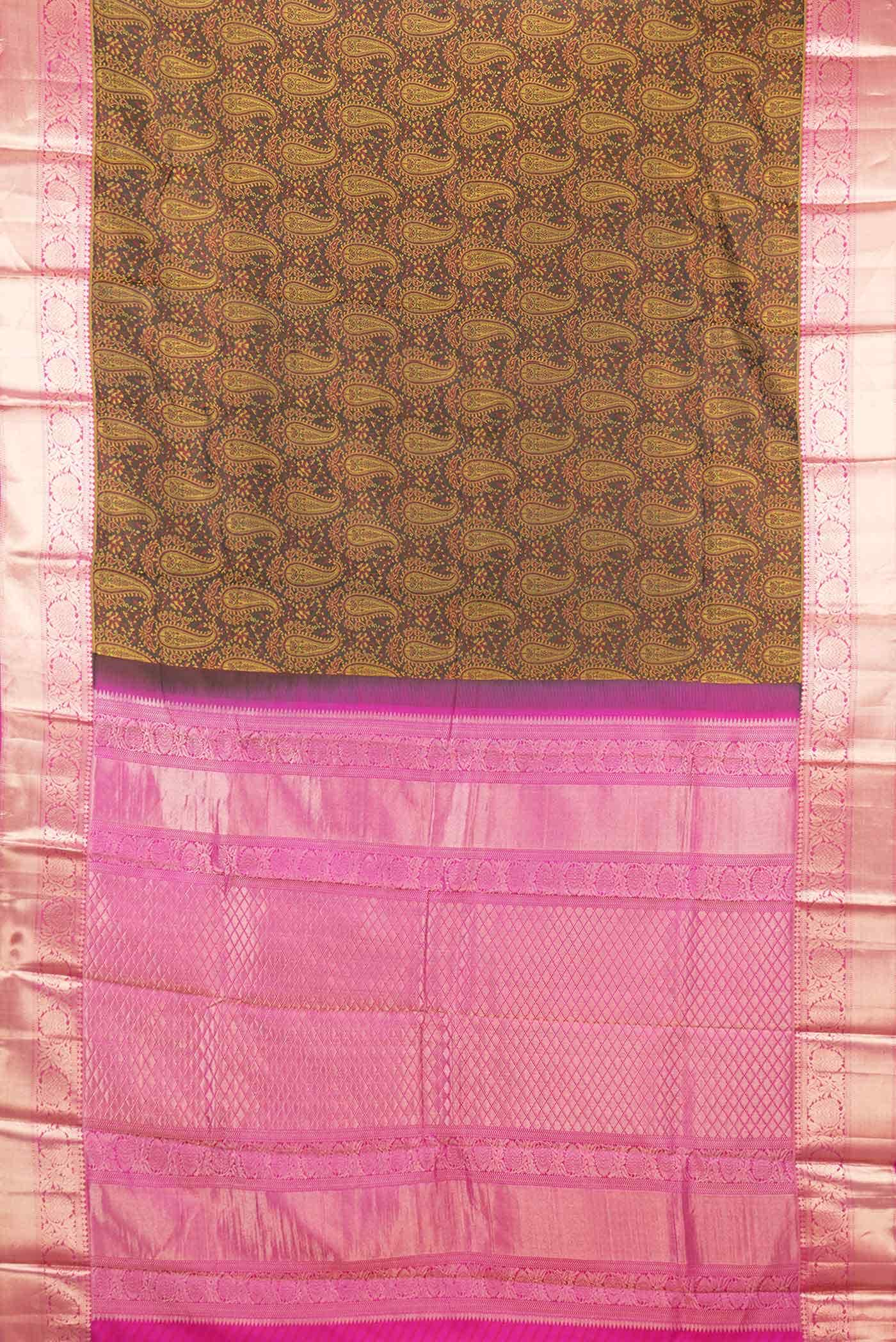 Black Dual Tone Kanchipuram Silk Saree