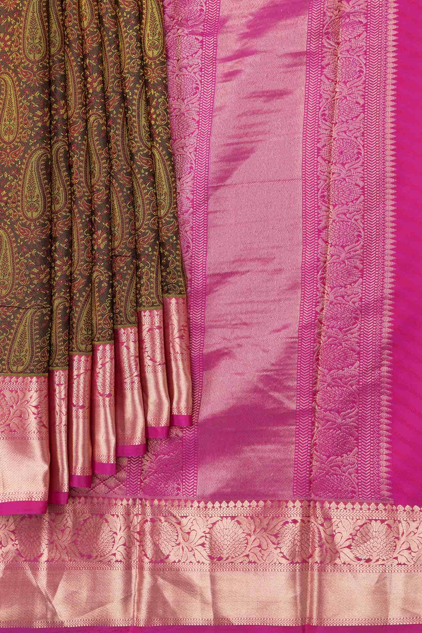 Black Dual Tone Kanchipuram Silk Saree