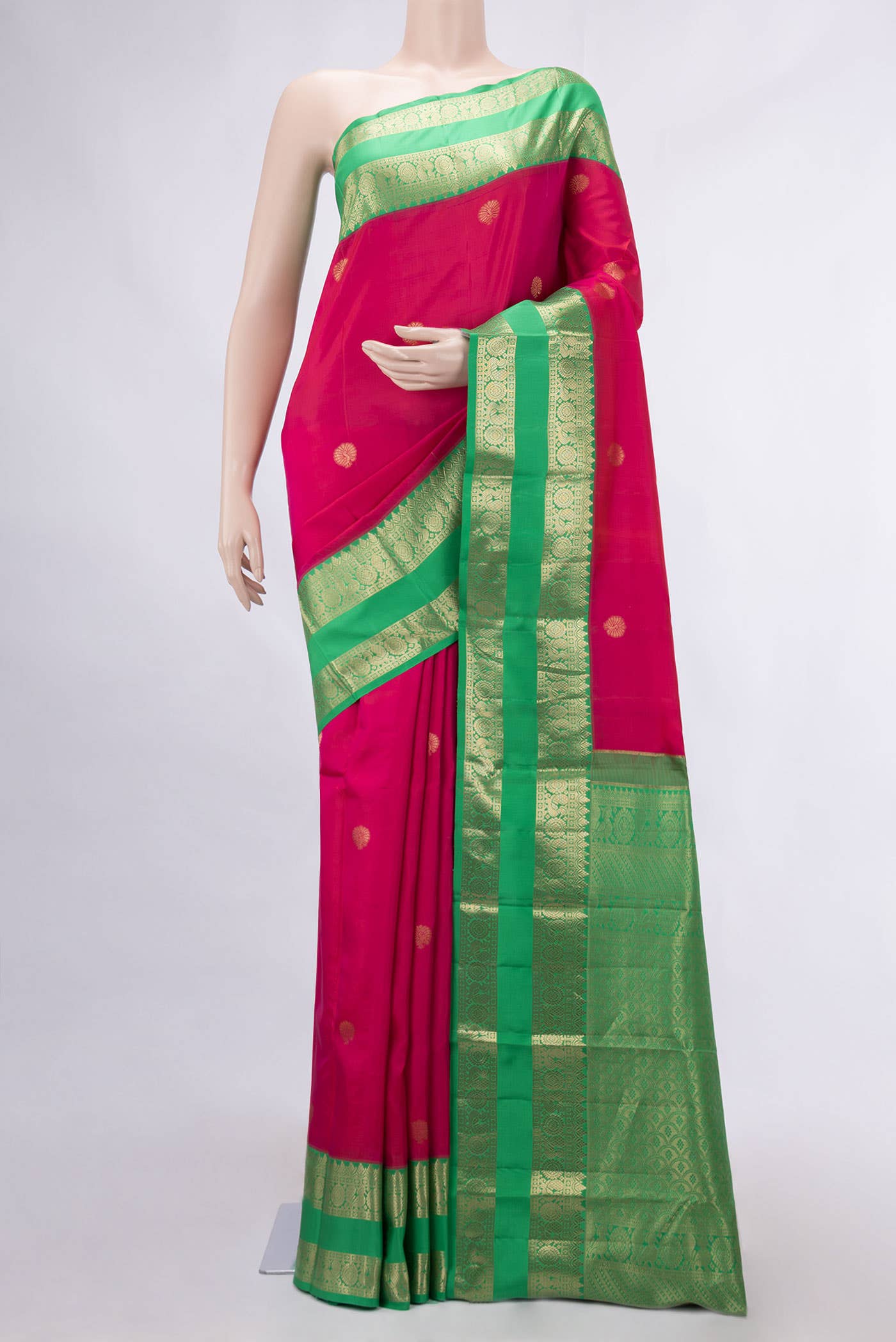 Rani Pink Dual Tone Kanchipuram Silk Saree