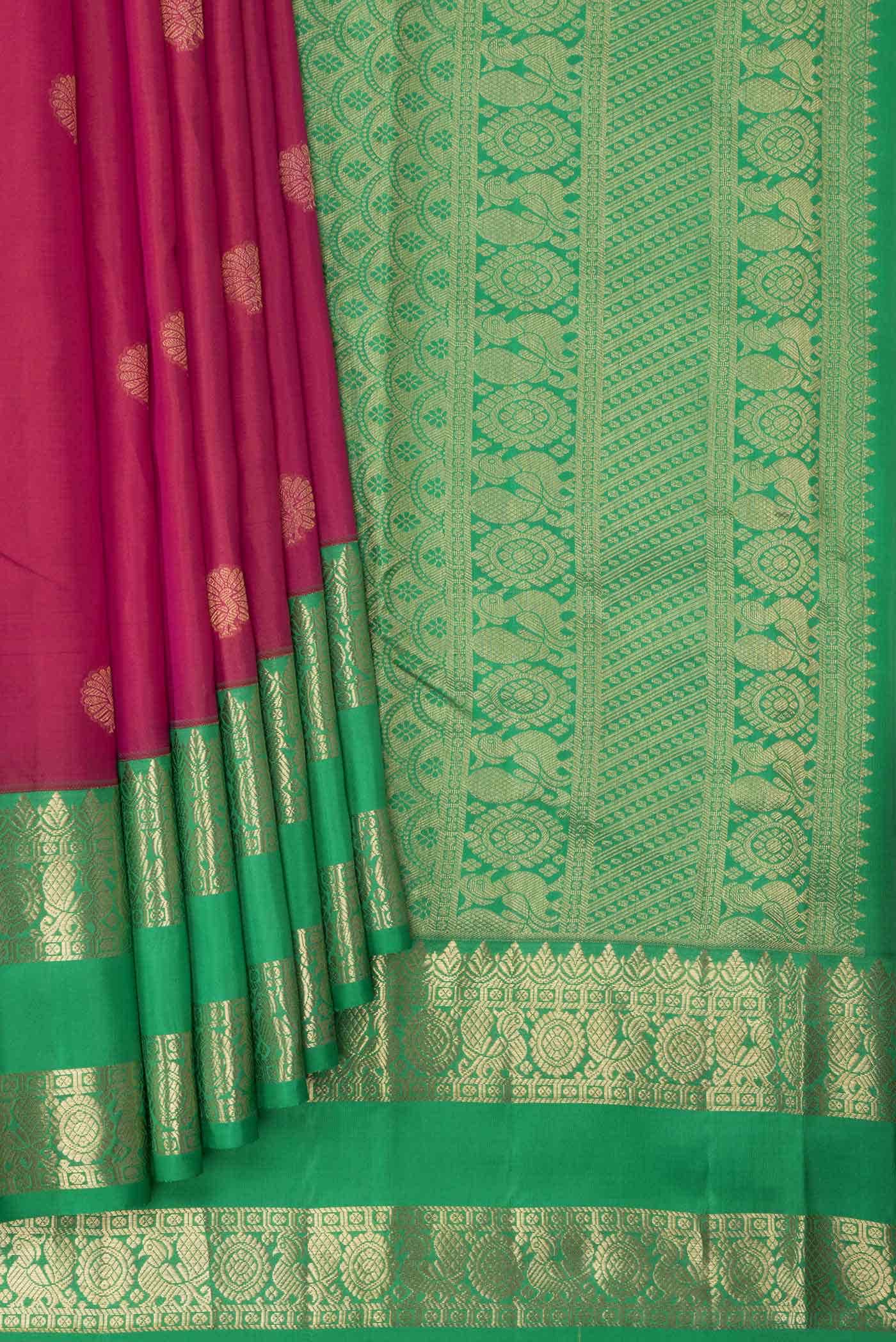 Rani Pink Dual Tone Kanchipuram Silk Saree