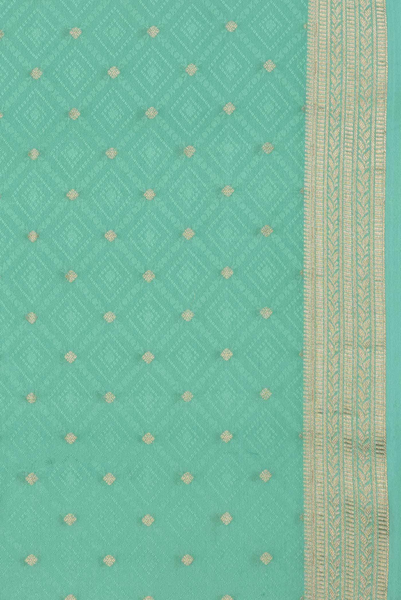 Sea Green Dual Tone Mysore Georgette Saree