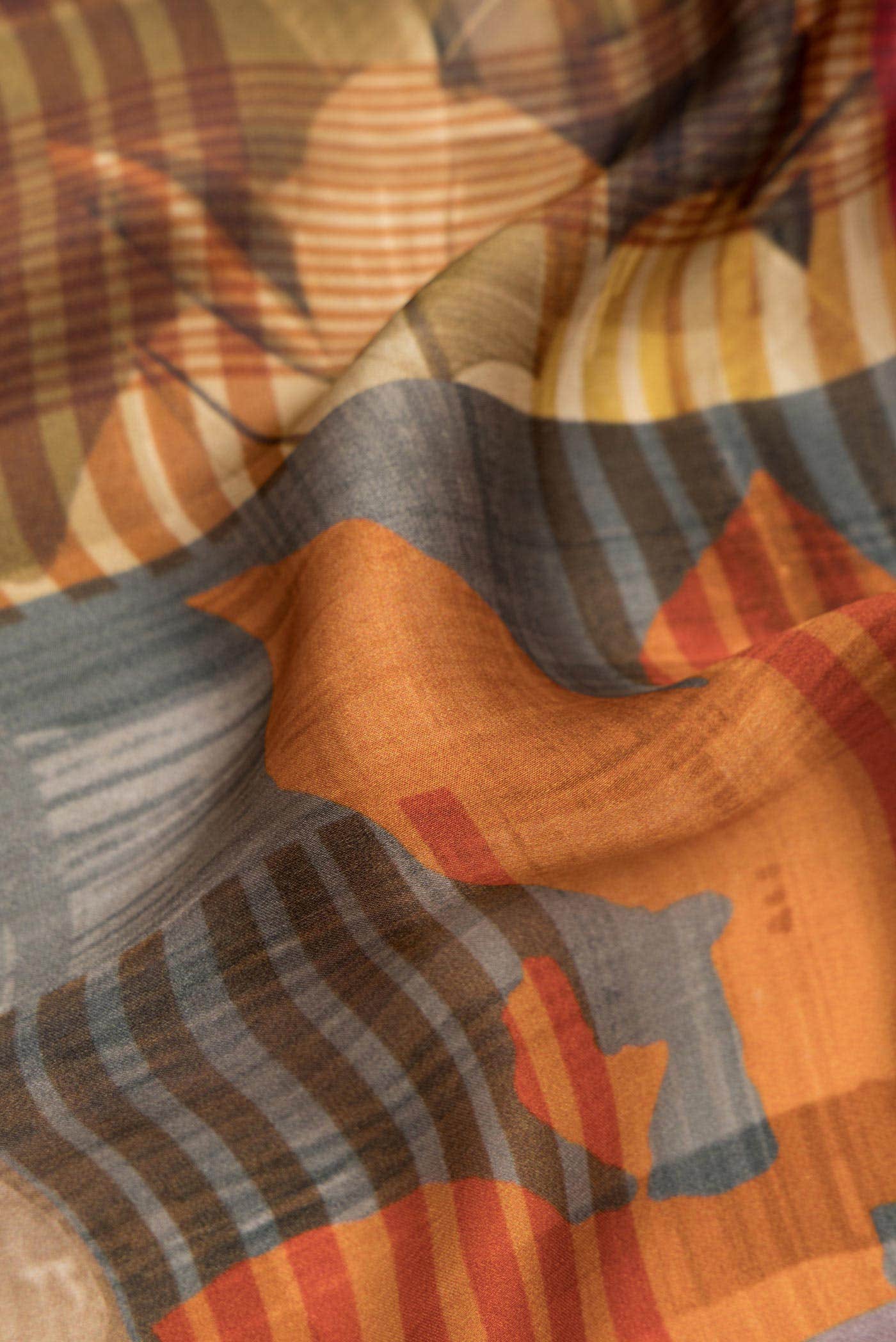 Multi Mysore Crepe Saree