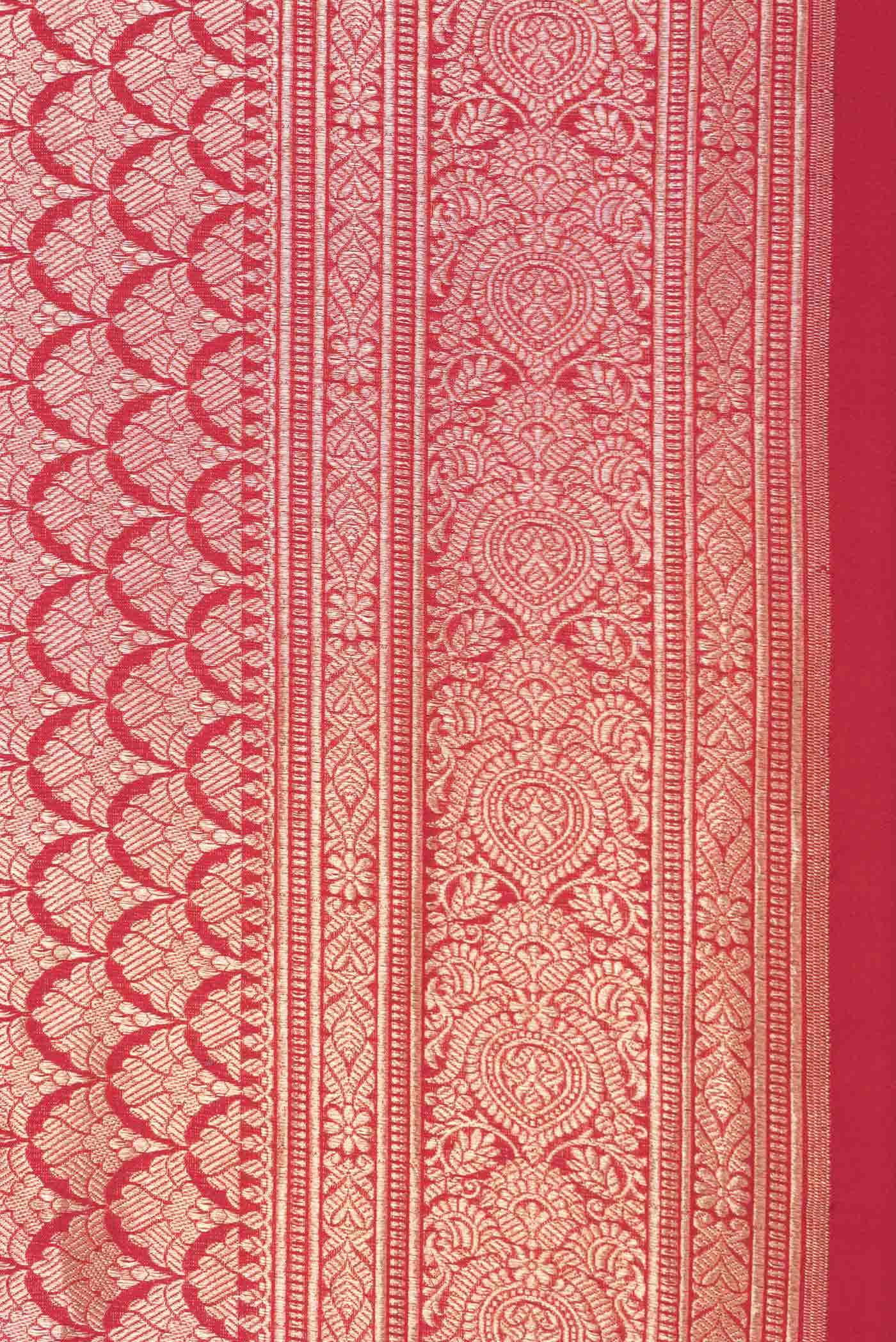 Red Dual Tone Banarasi Silk Saree