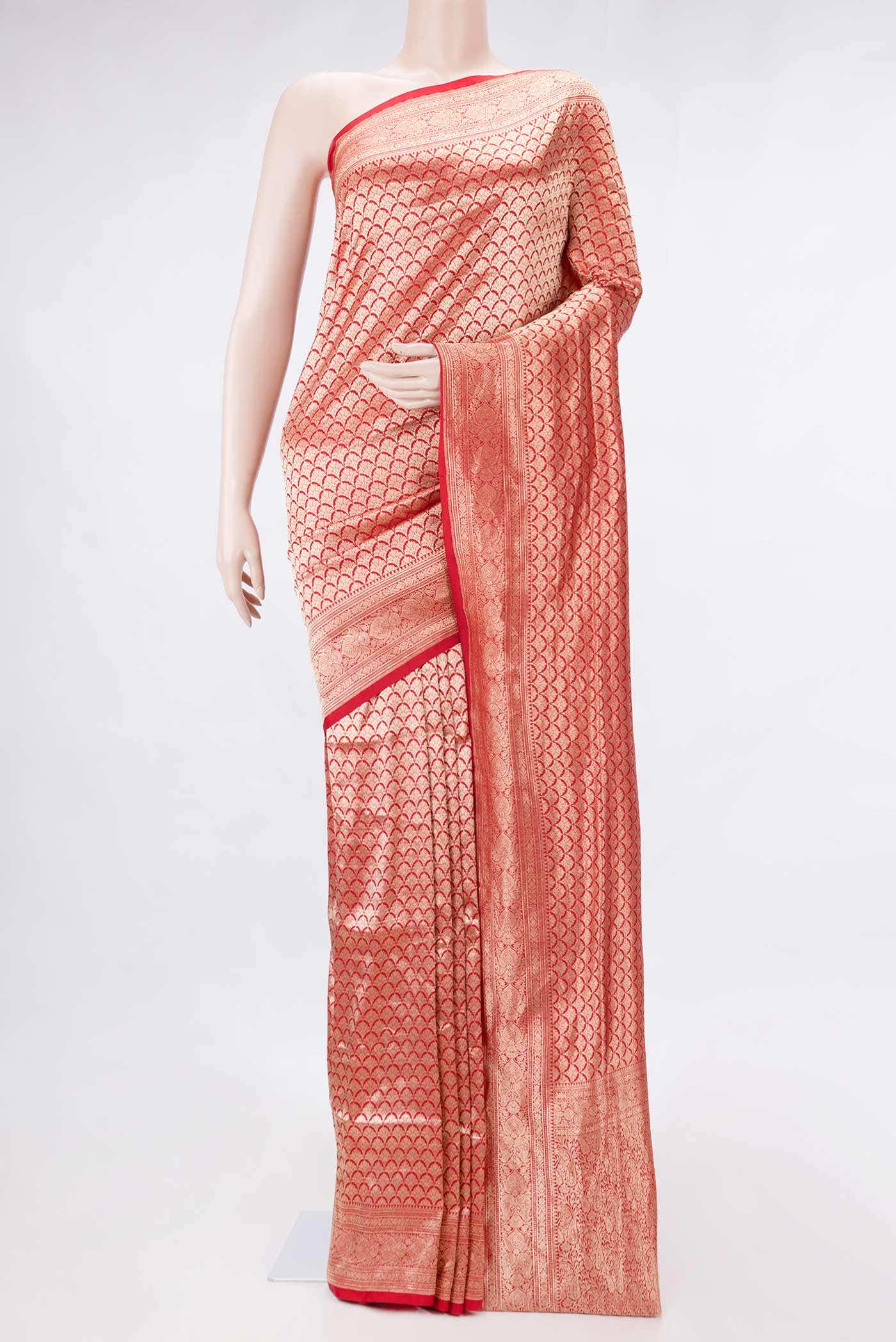 Red Dual Tone Banarasi Silk Saree