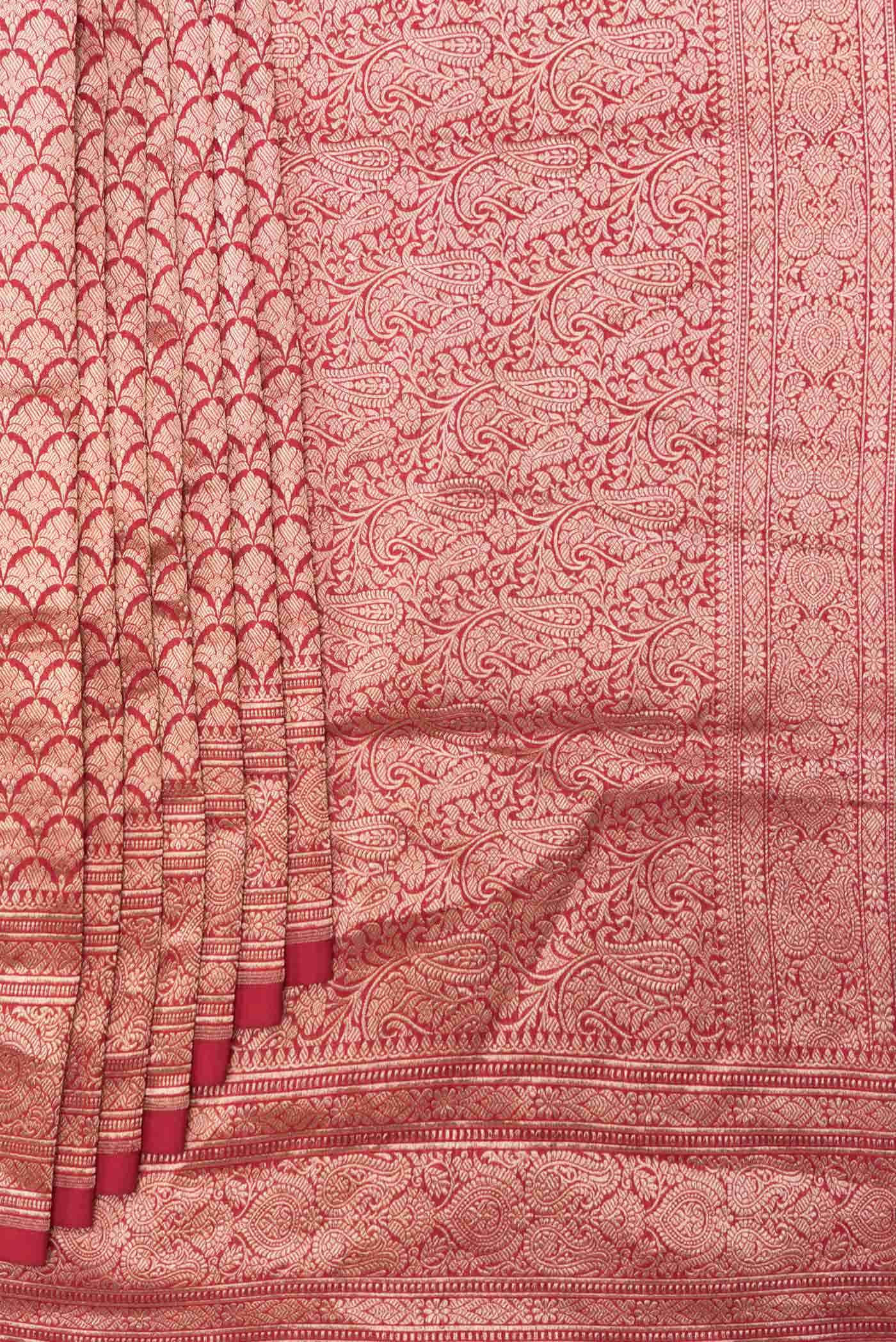 Red Dual Tone Banarasi Silk Saree